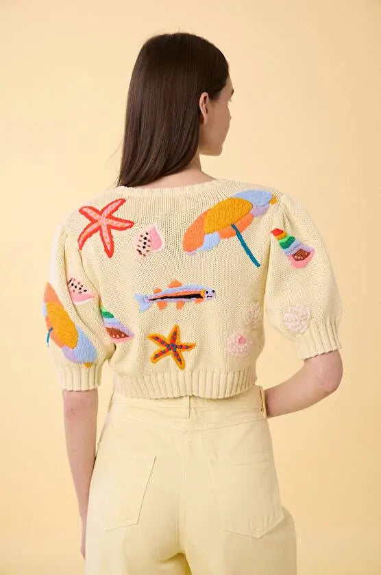 SHELL KNIT CARDIGAN