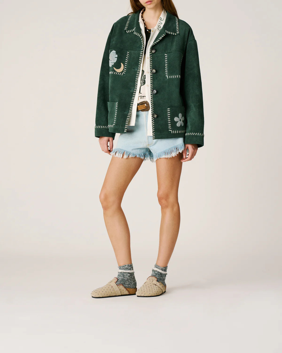 Suede green jacket