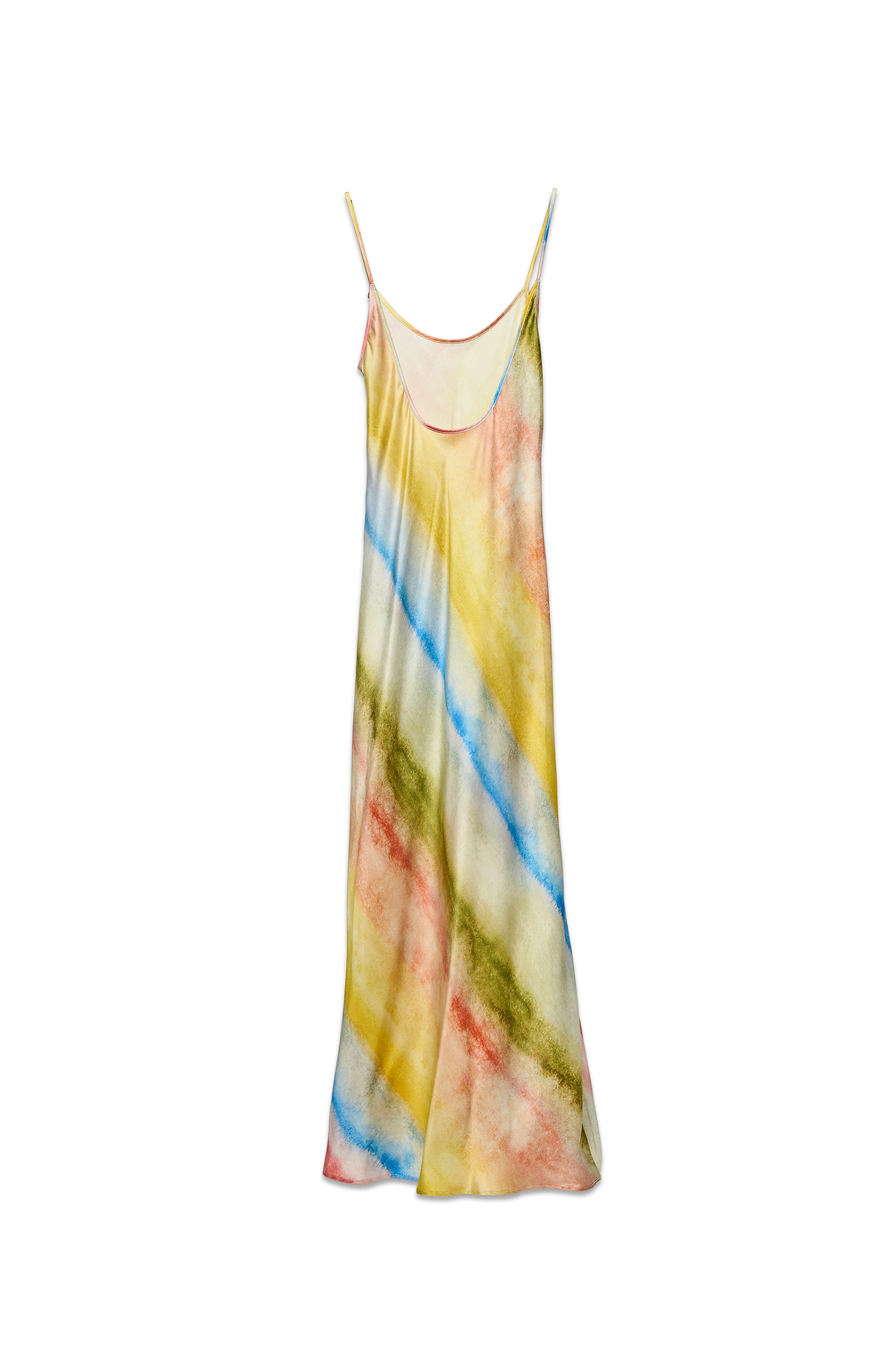 WATERCOLOR STRIPES SILK DRESS
