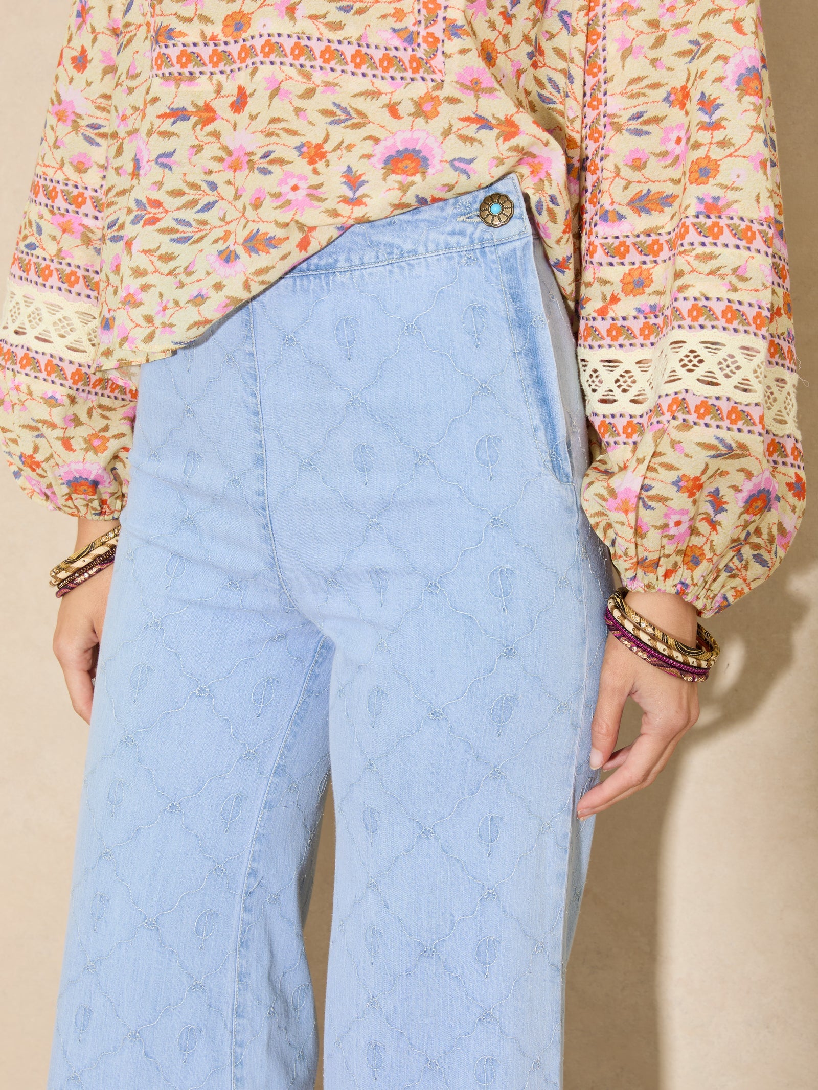 DYLAN EMBROIDERED FLARE