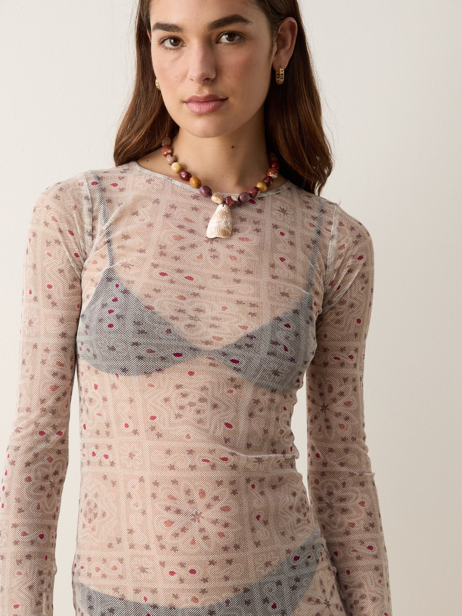 FOLKORA LONG SLEEVE FRINGE DRESS
