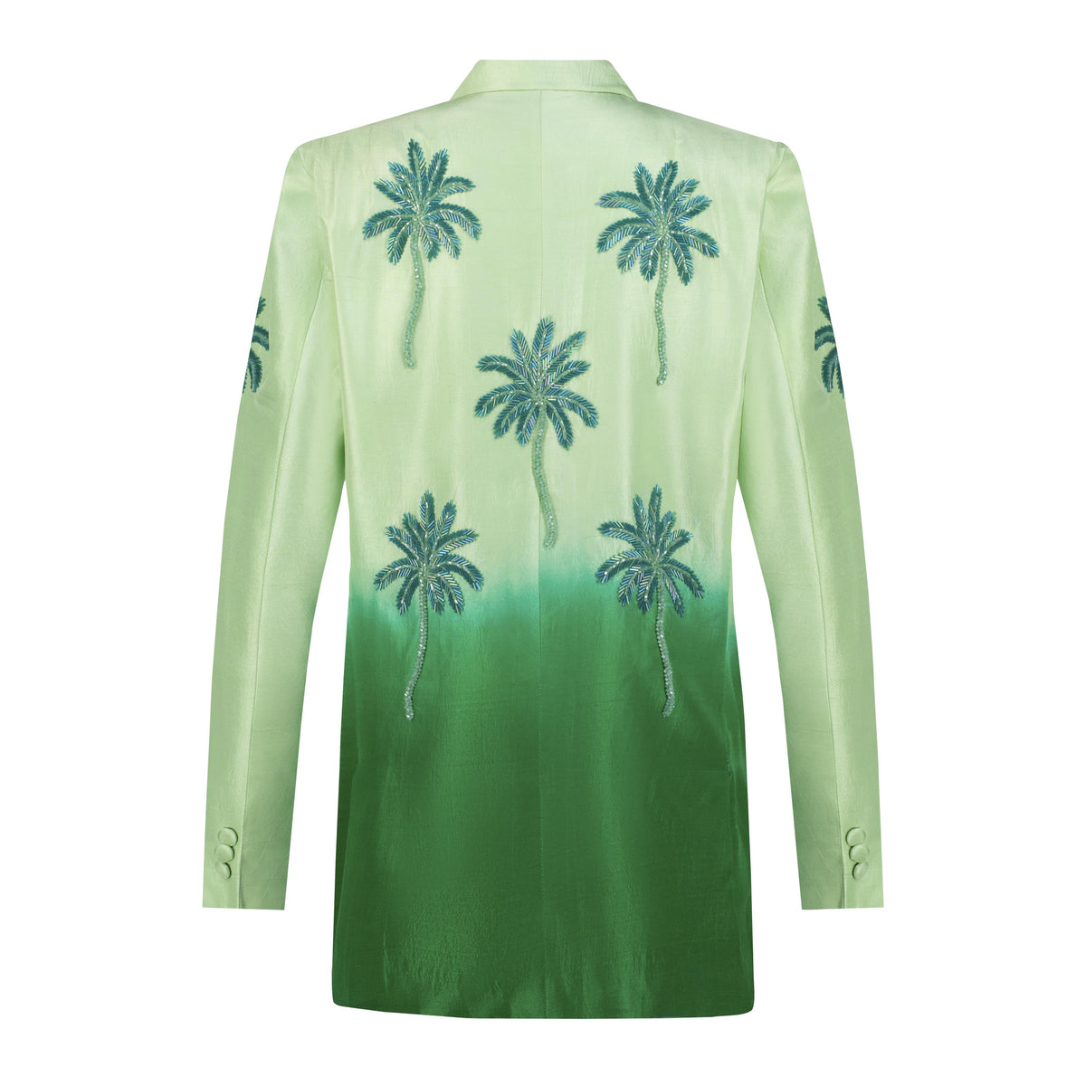 Green tie dye silk blazer