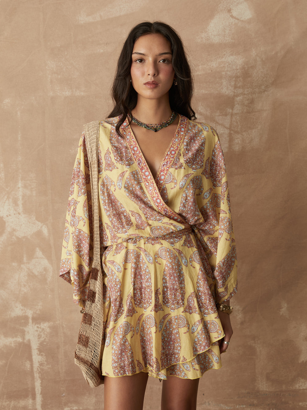 Calico Flared Robe Dress back