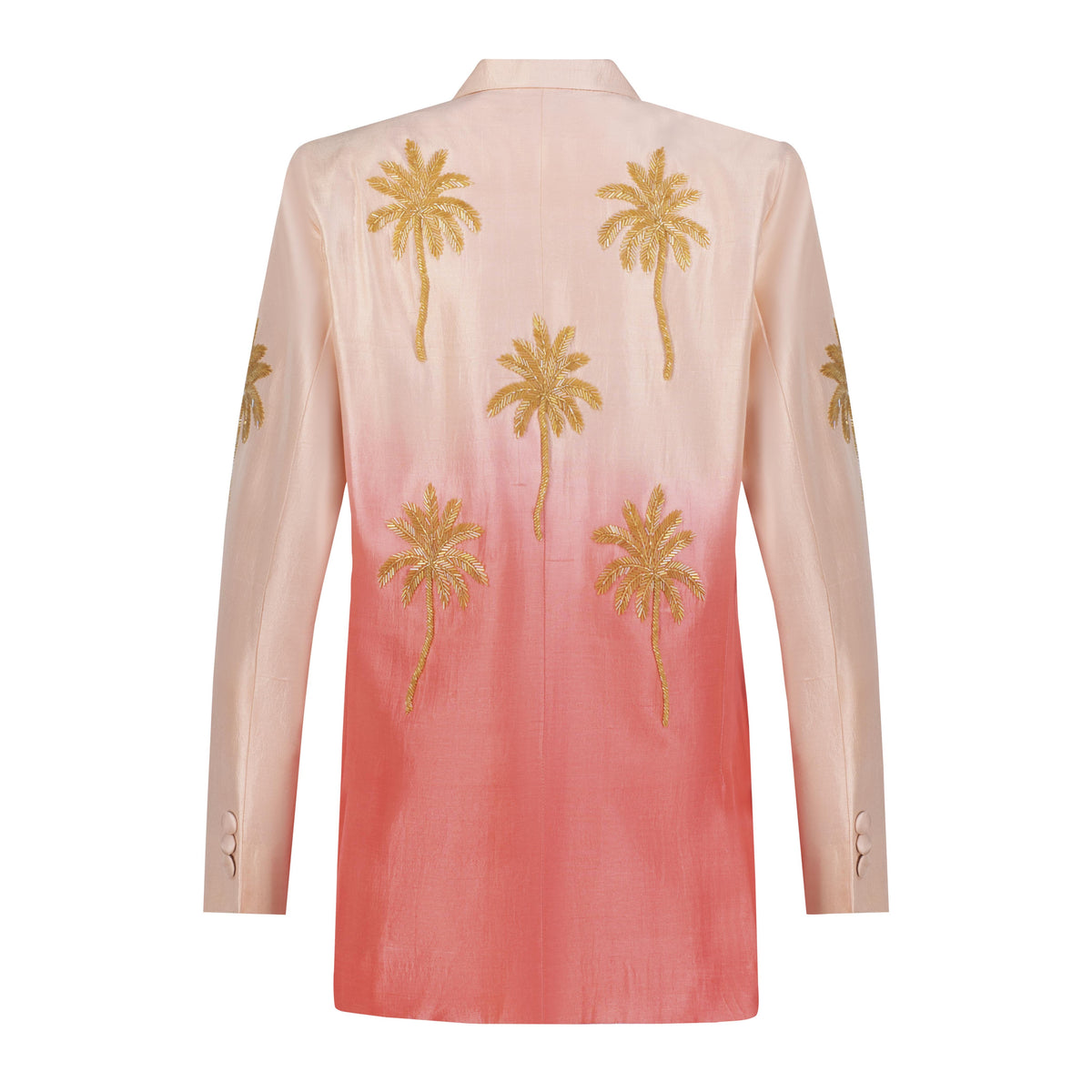 Pink coral ombré silk blazer