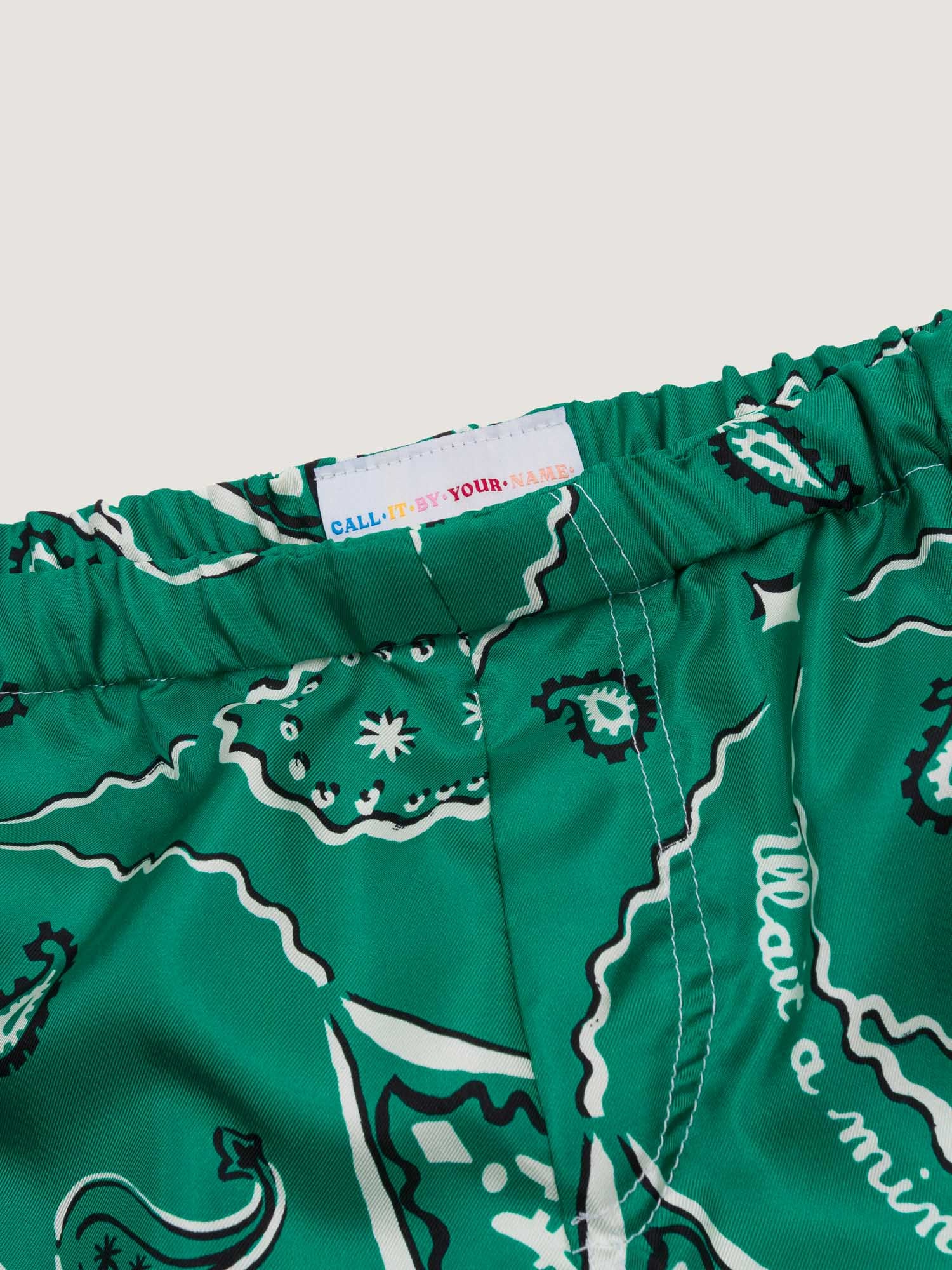 Western silk shorts green