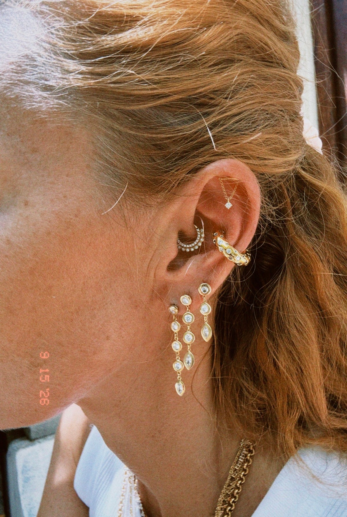 Ear Cuff gold with strass