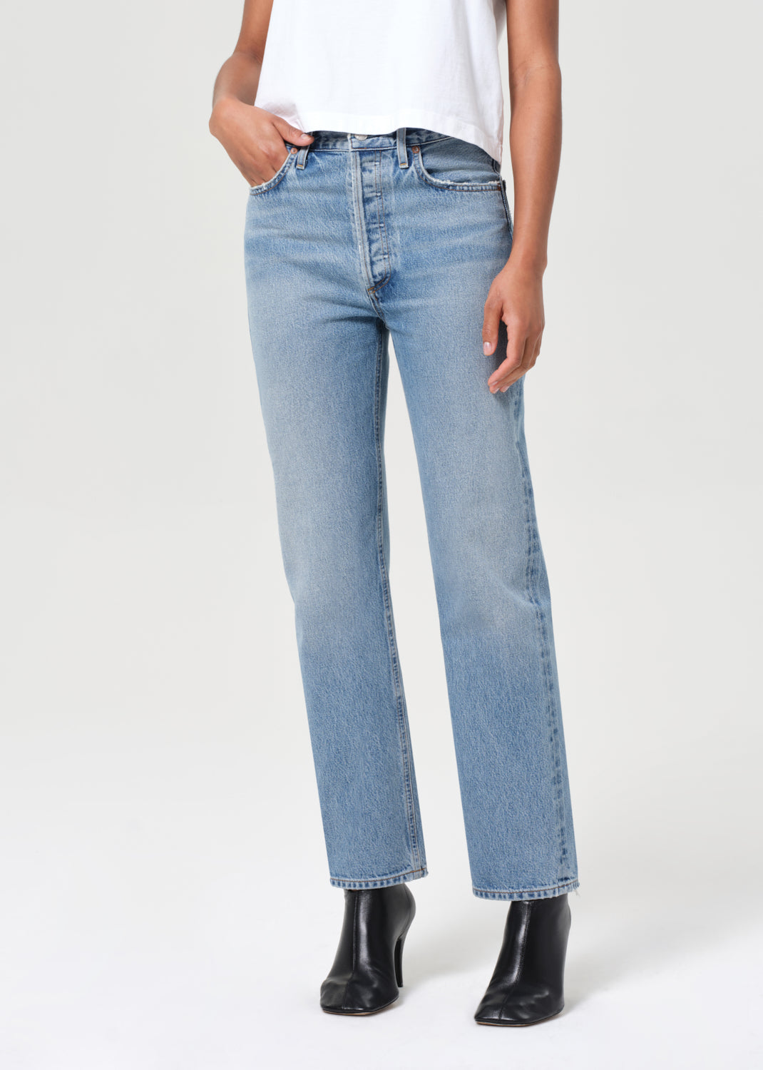 90's pinch waist high rise straight - STAGE