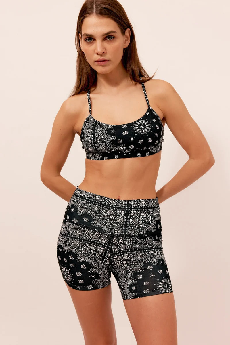 YOGA BRA BLACK BANDANA