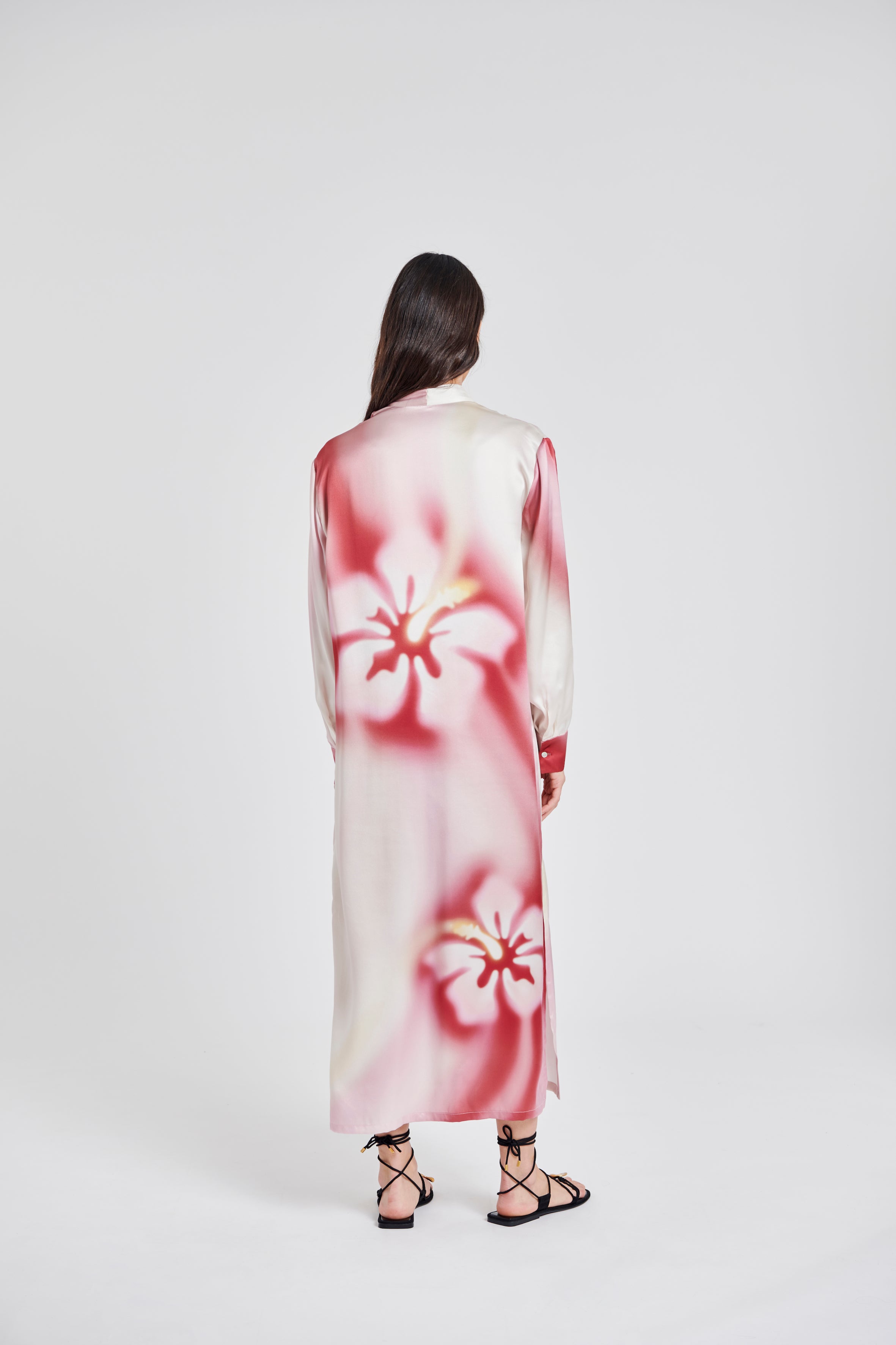 MELTED HIBISCUS SILK DRESS