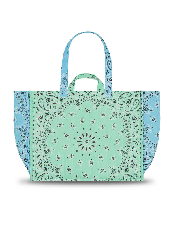 Quilted Maxi cabas - MAMA- Mint/Pale Blue