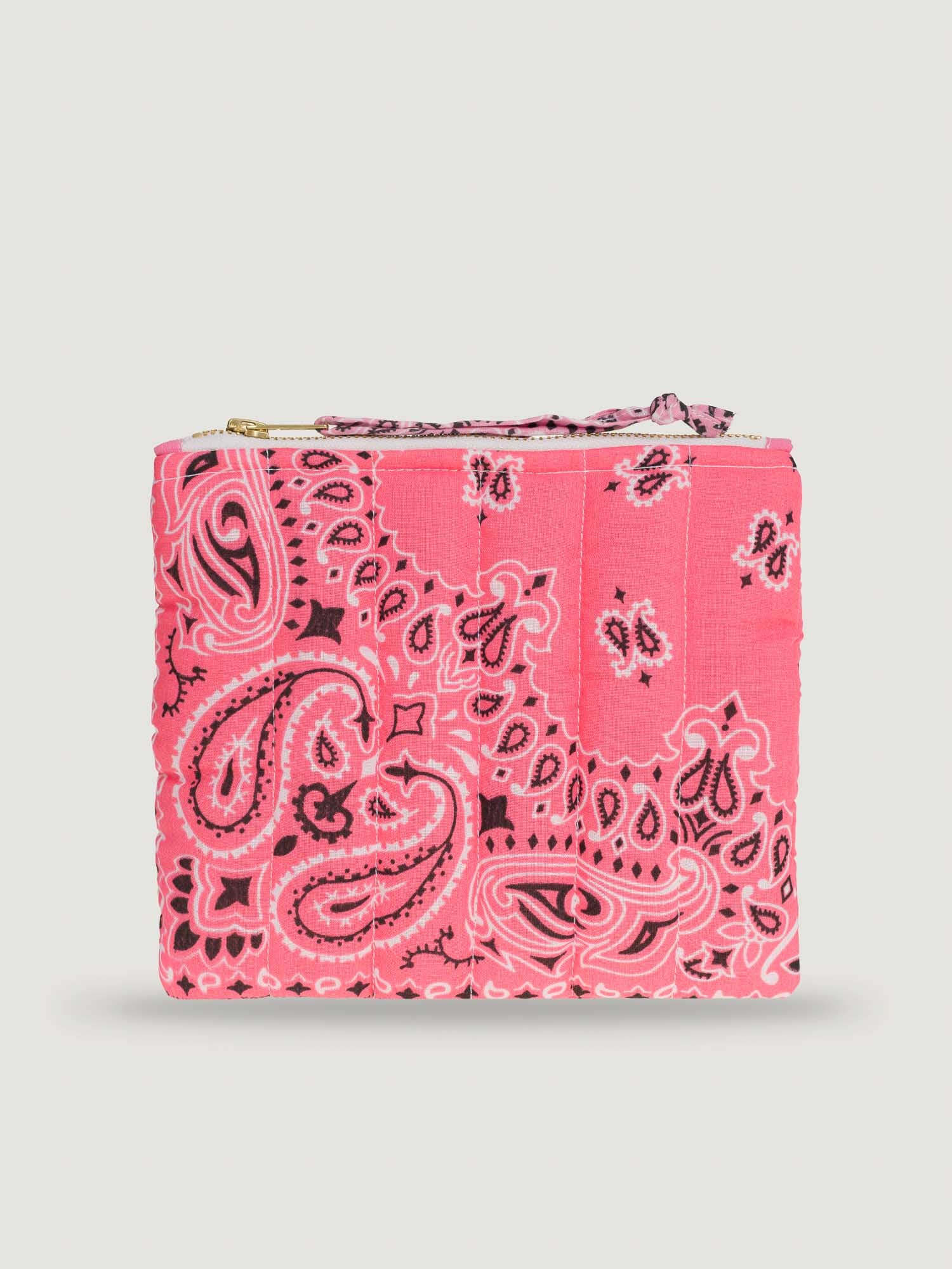 MINI QUILTED POUCH - SMILEY - STRAWBERRY/PALE PINK