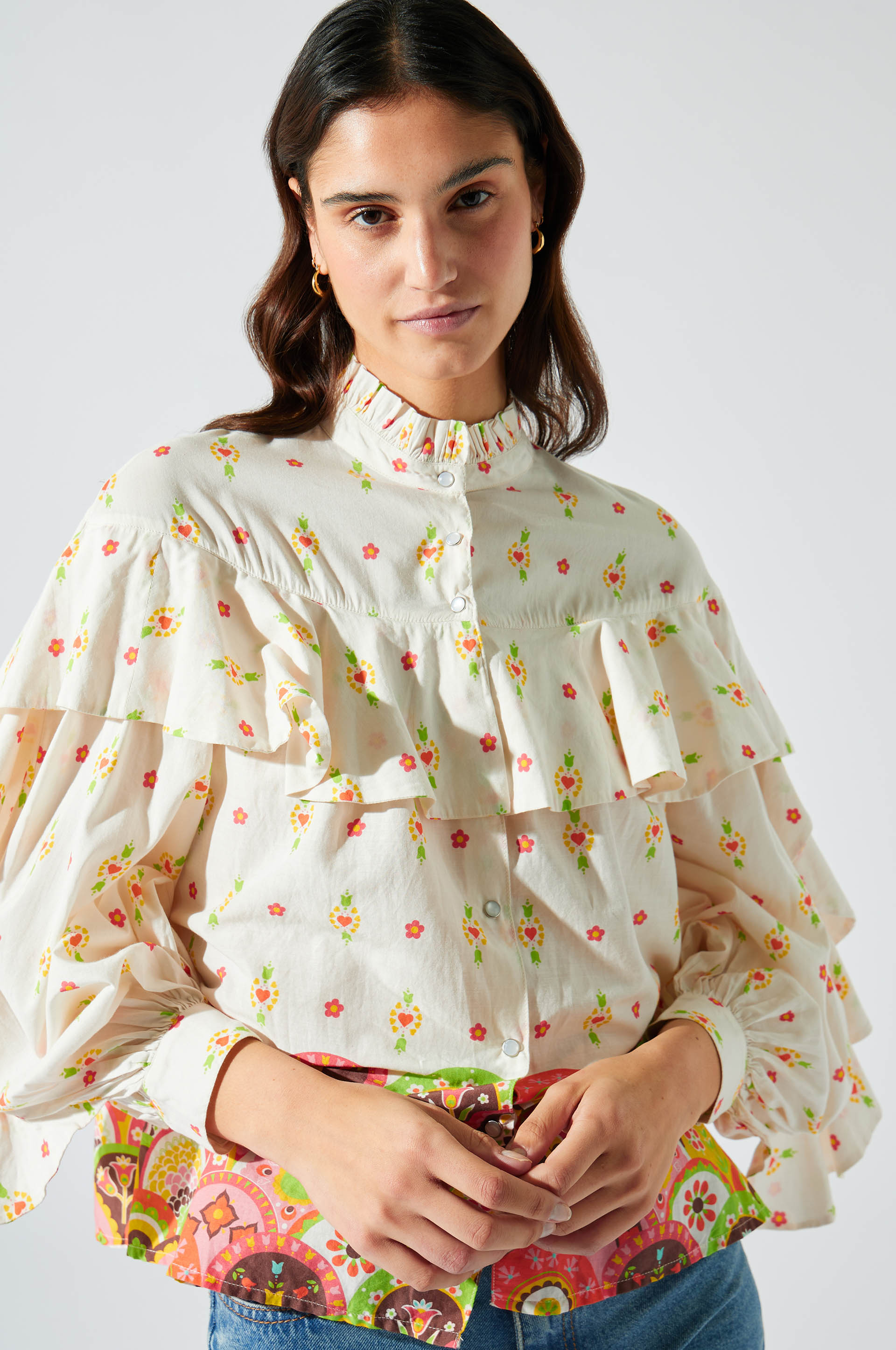 Kilim printed blouse White