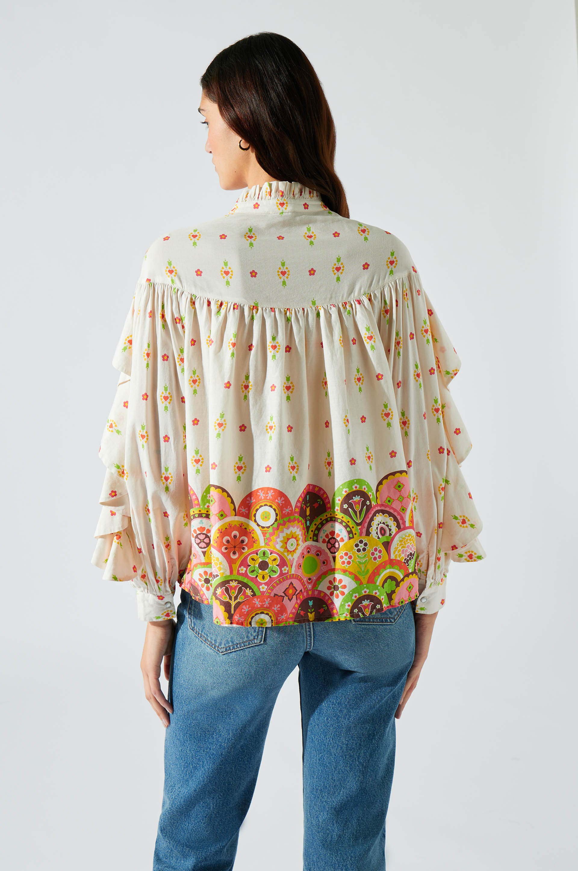 Kilim printed blouse White