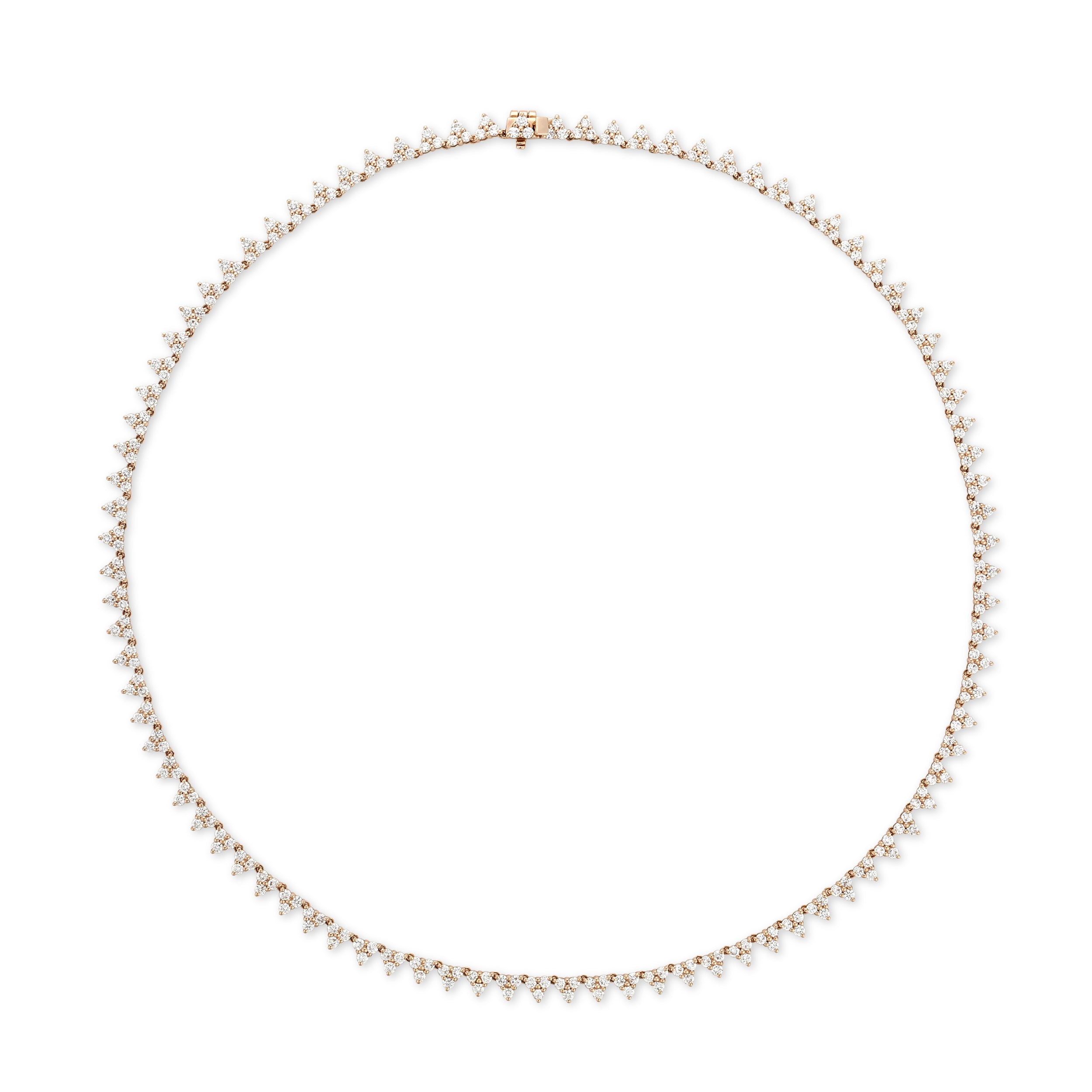 18K GOLD CHEVRON DIAMOND TENNIS NECKLACE