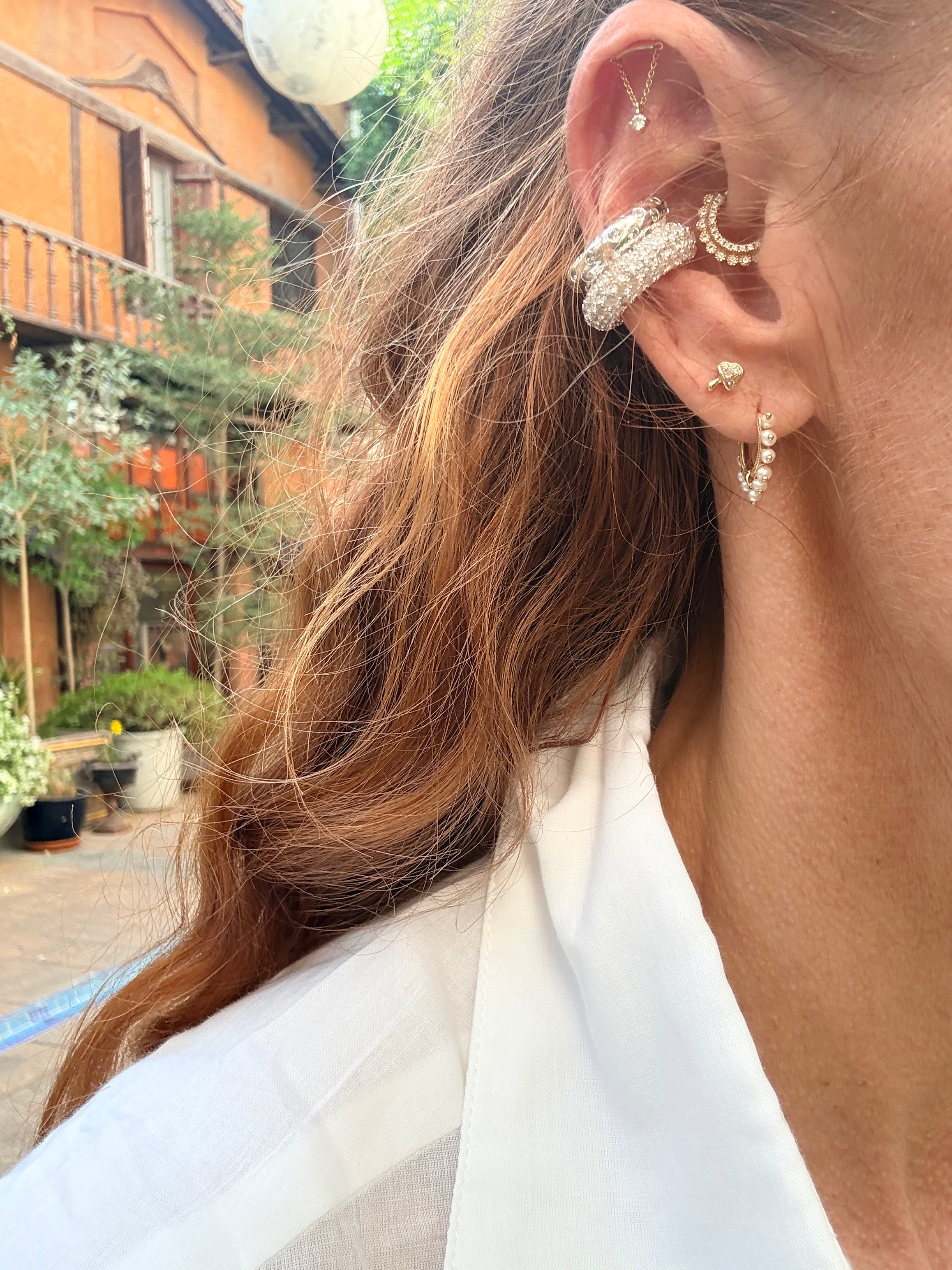 EAR CUFF SILVER WITH STRASS