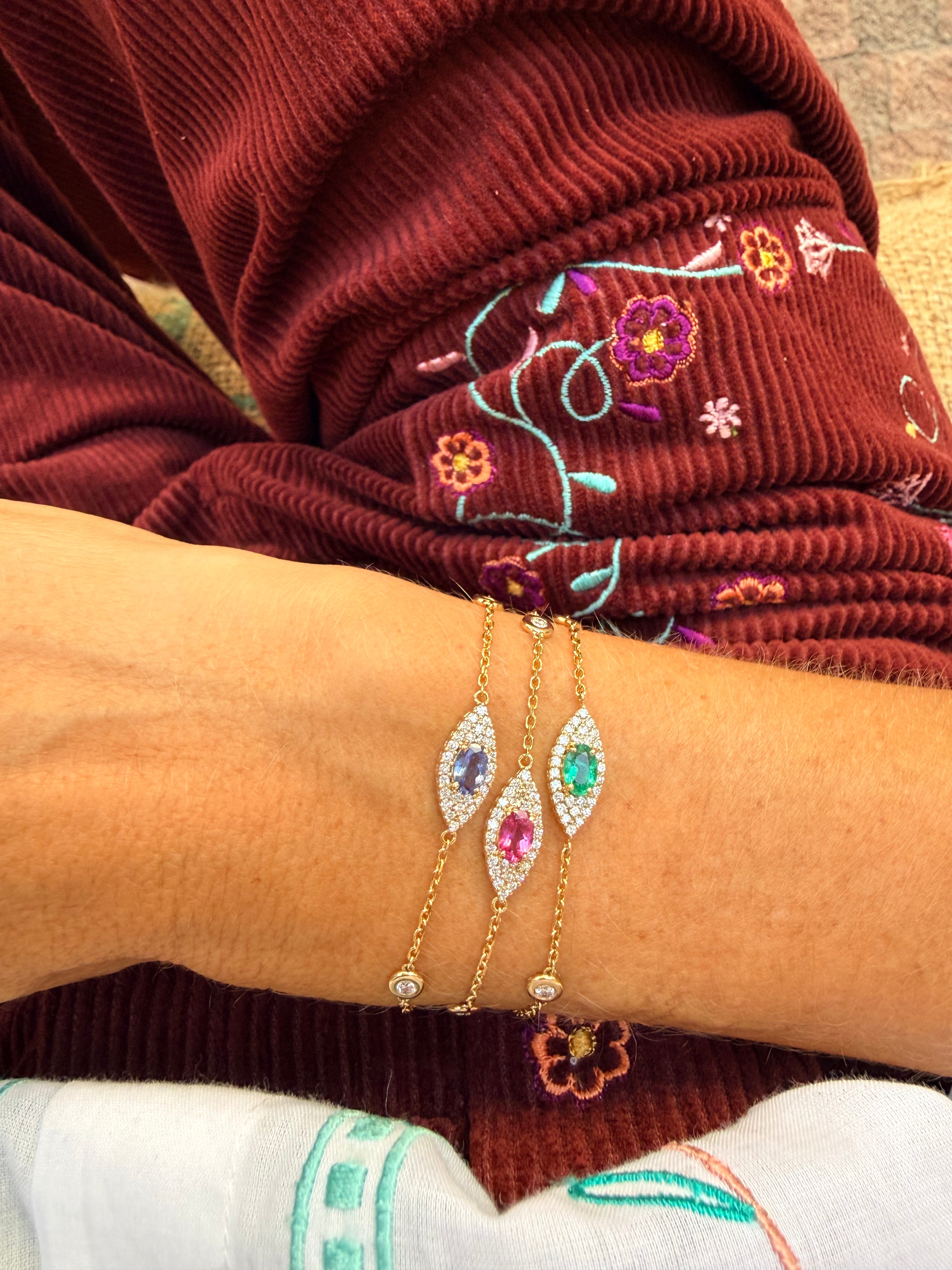 PAVED DIAMOND EYE BRACELET