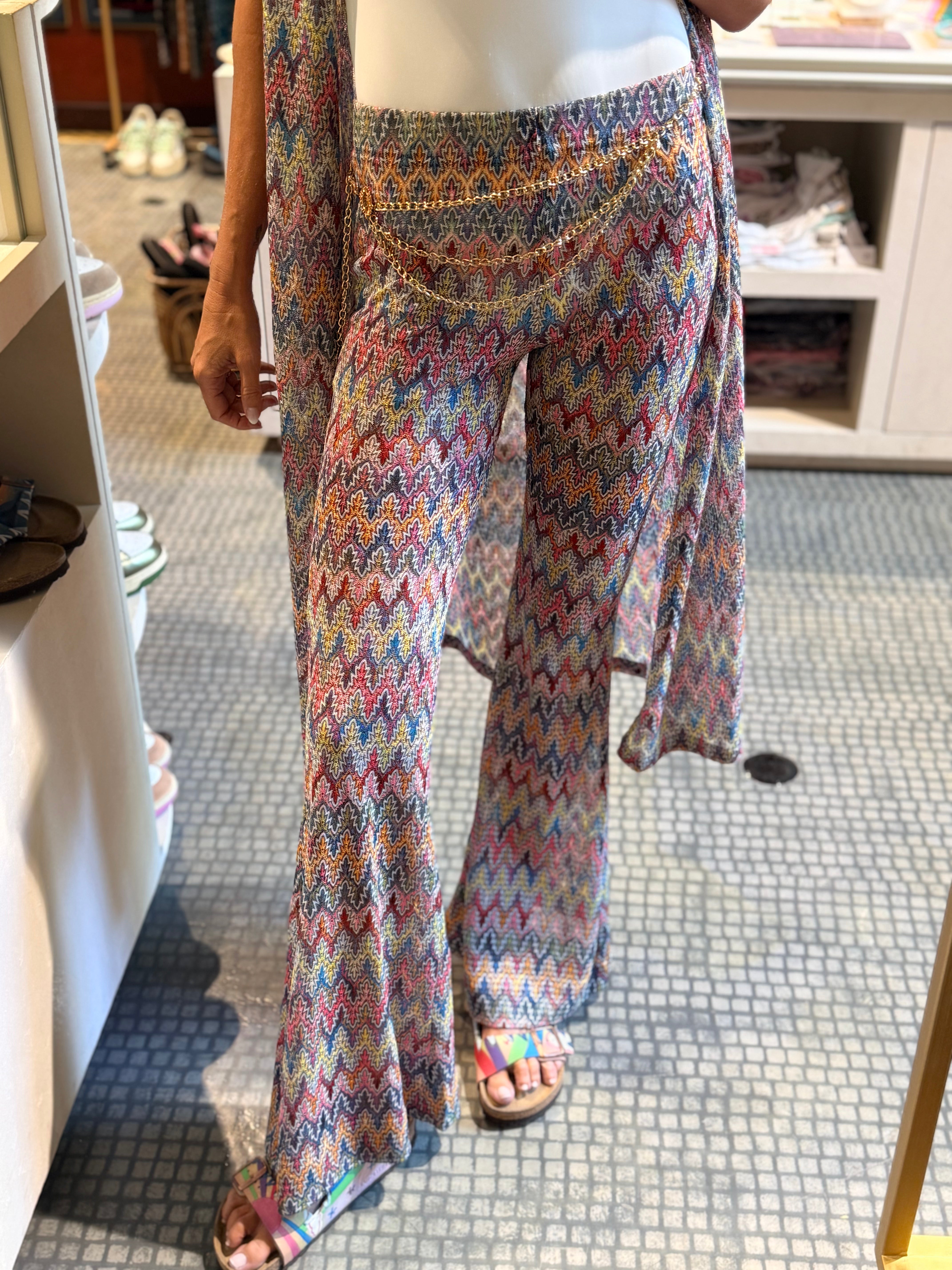 MIDNIGHT SUN CHEVRON FLARE PANTS