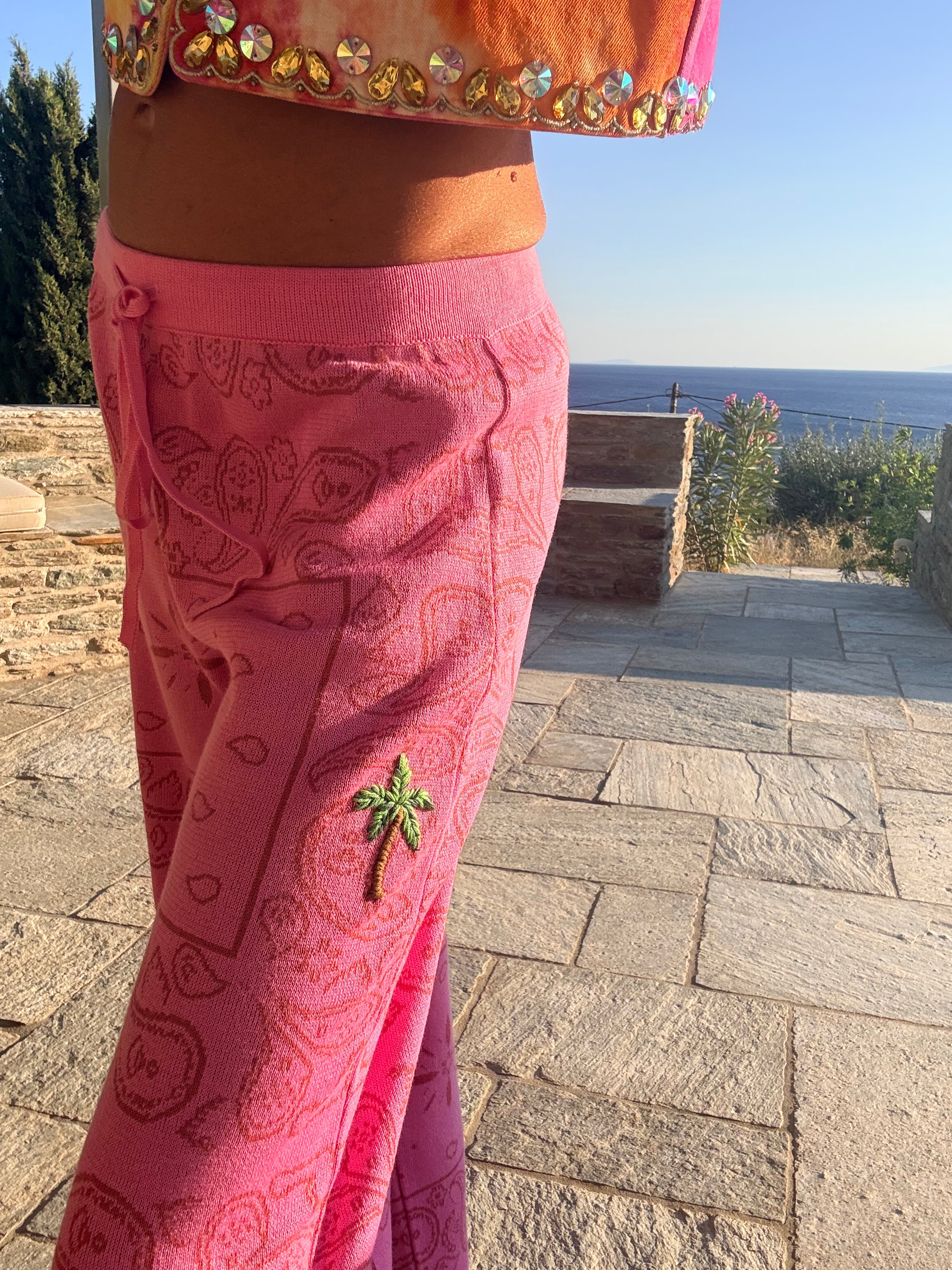 PALM BANDANA PANTS PINK