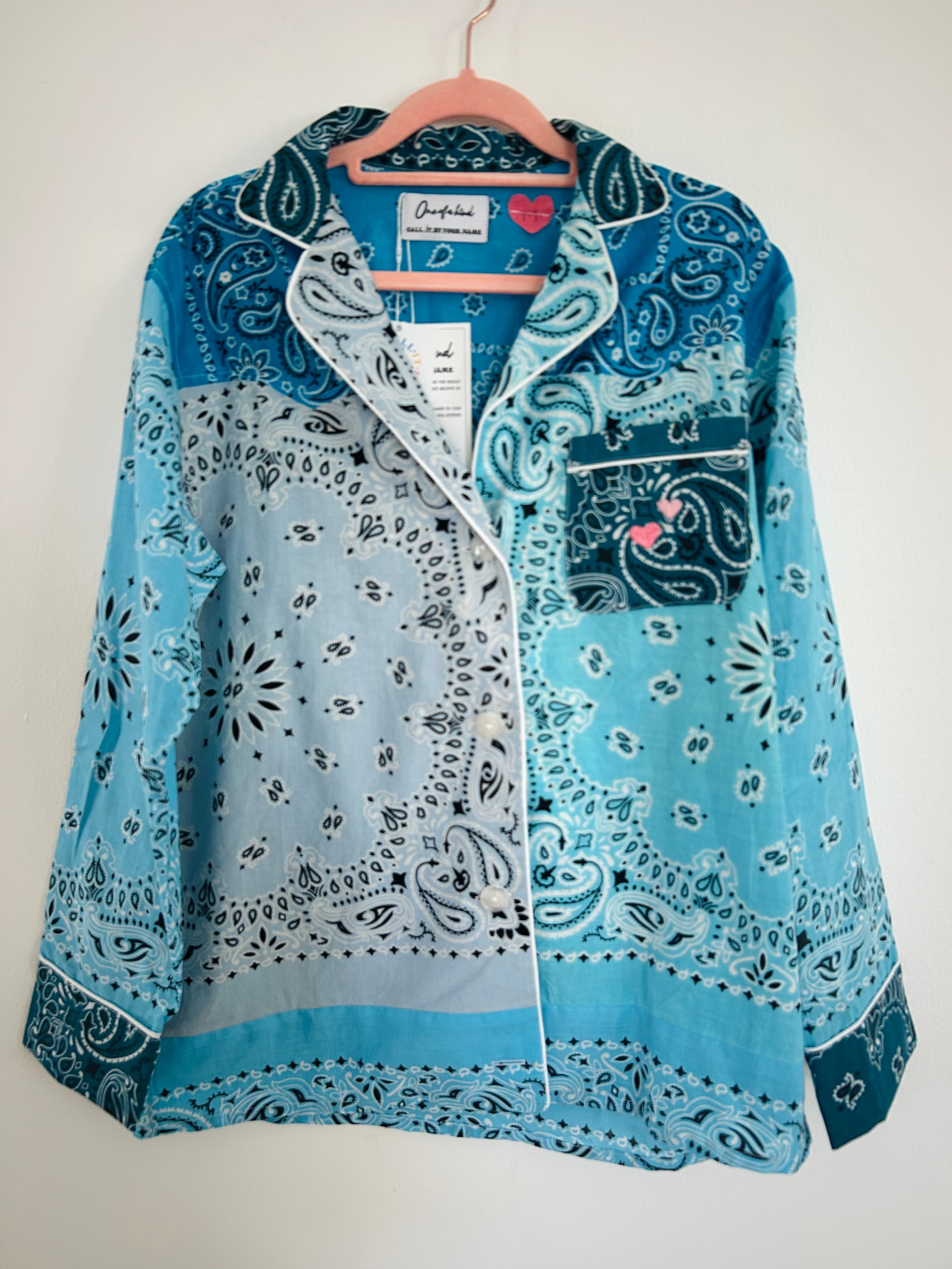 BANDANA SHIRT- SHADES OF BLUE
