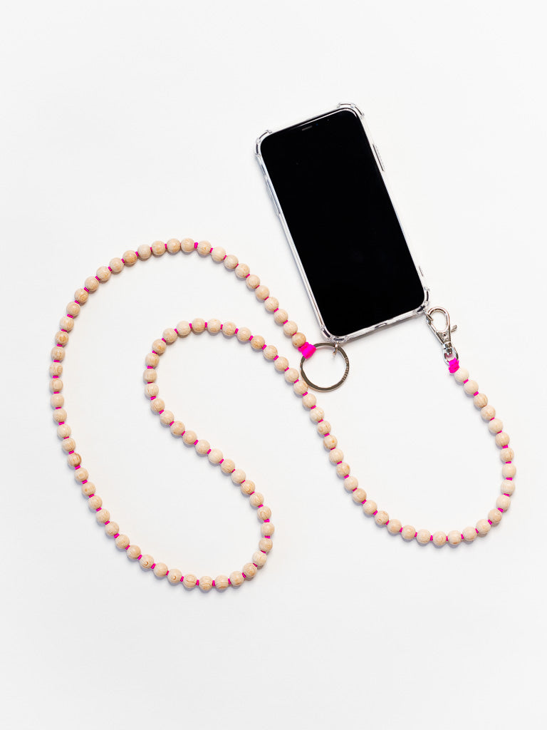 PHONE STRAP NATURAL PINK