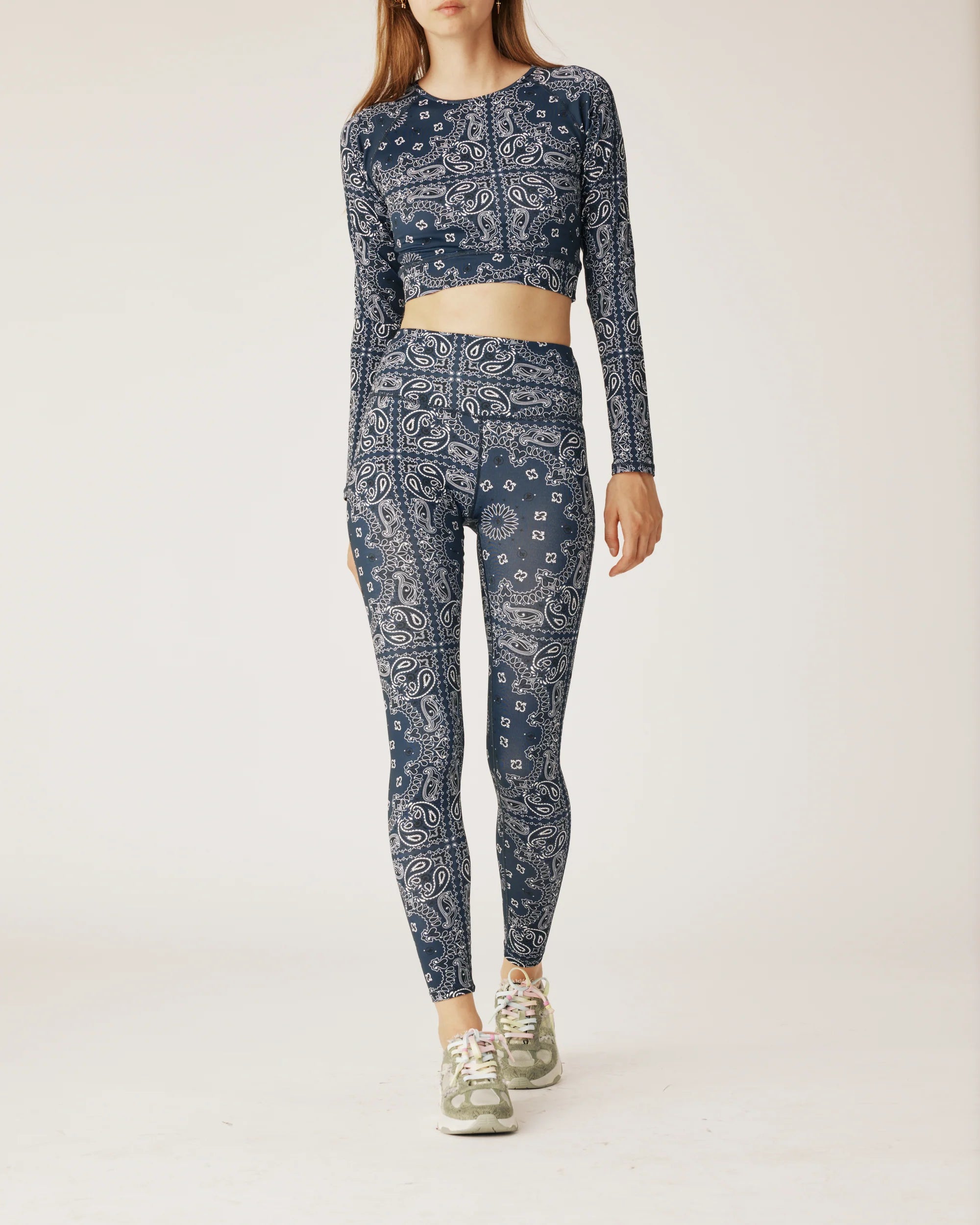 YOGA LEGGINGS NAVY BANDANA