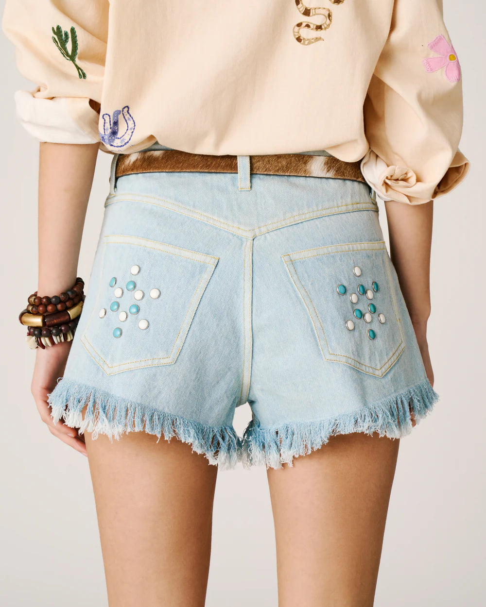 RIVET DENIM SHORTS
