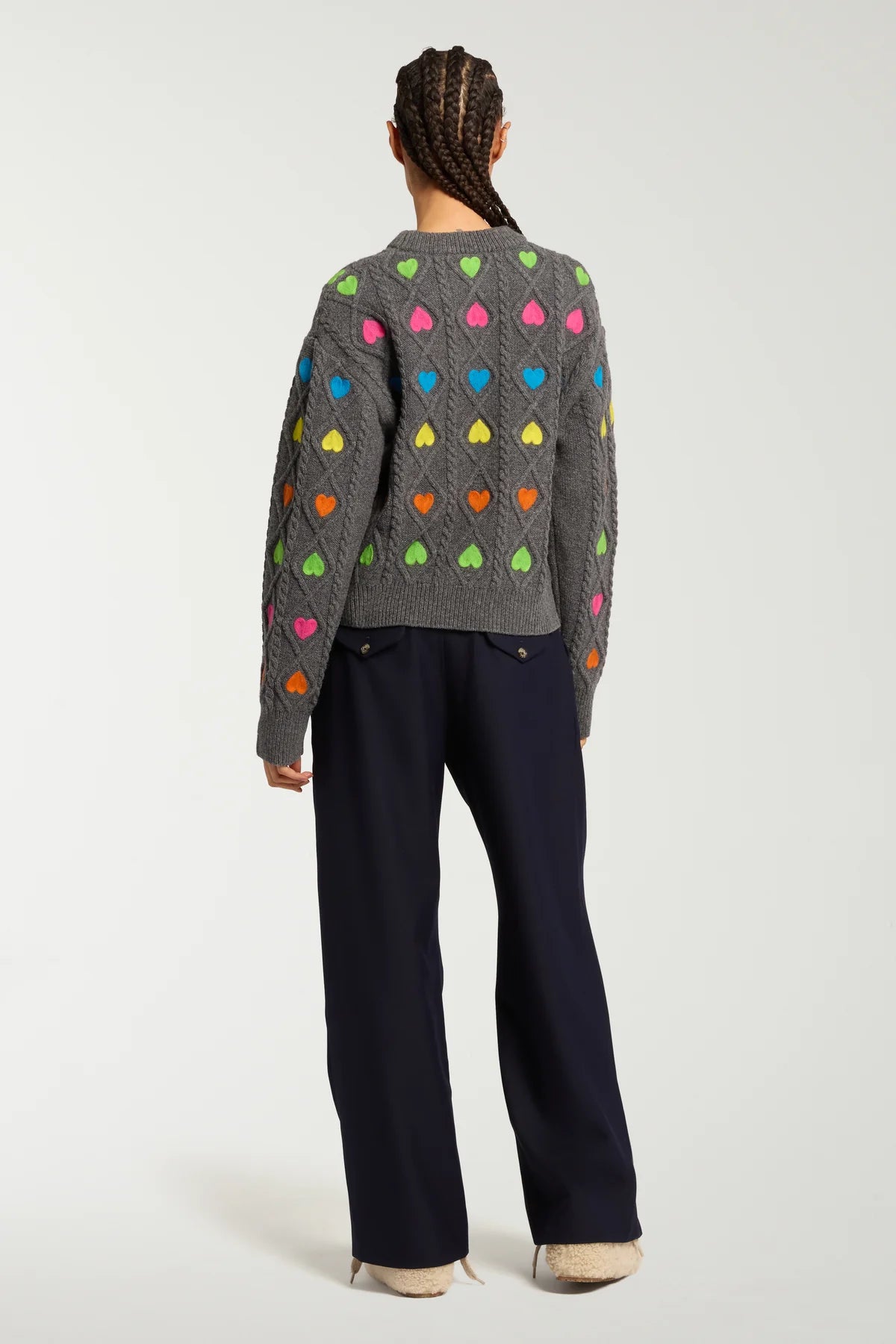 Heart Felted Cable Knit Jumper