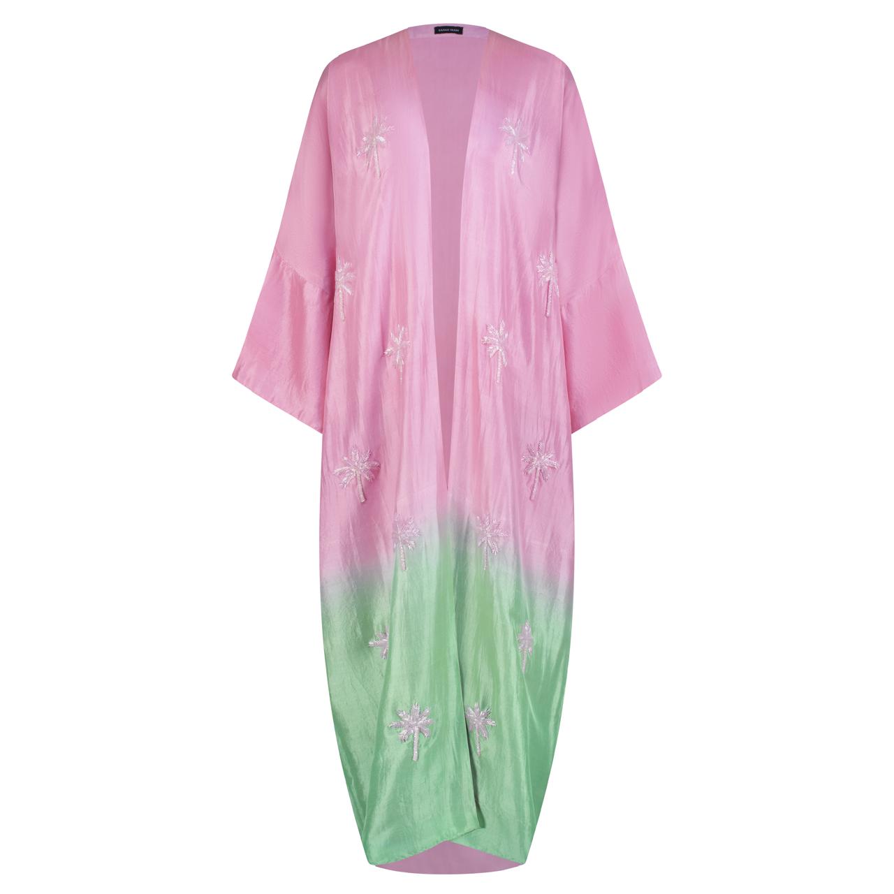 PINK AND MINT OMBRÉ ABAYA