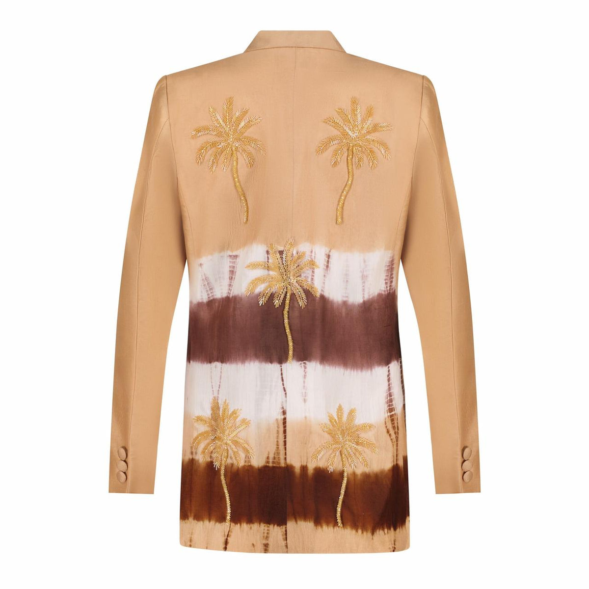 Sand tie dye silk blazer