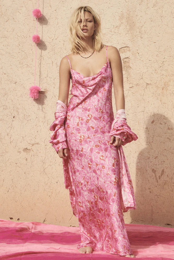 open lace back dress Islamorada Bias Strappy Maxi Dress