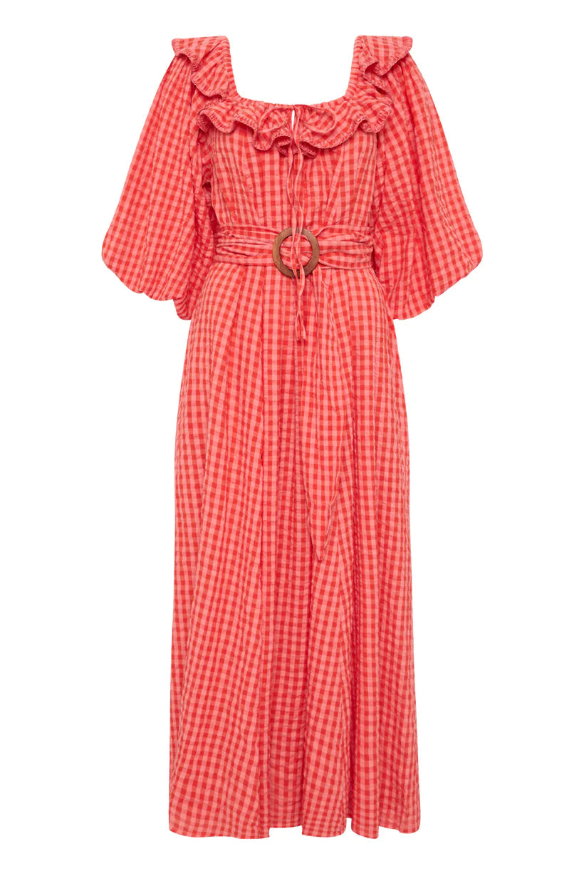 strawberry midi dress Strawberry Print Midi Dress, Summer Polyester Spandex Fabric