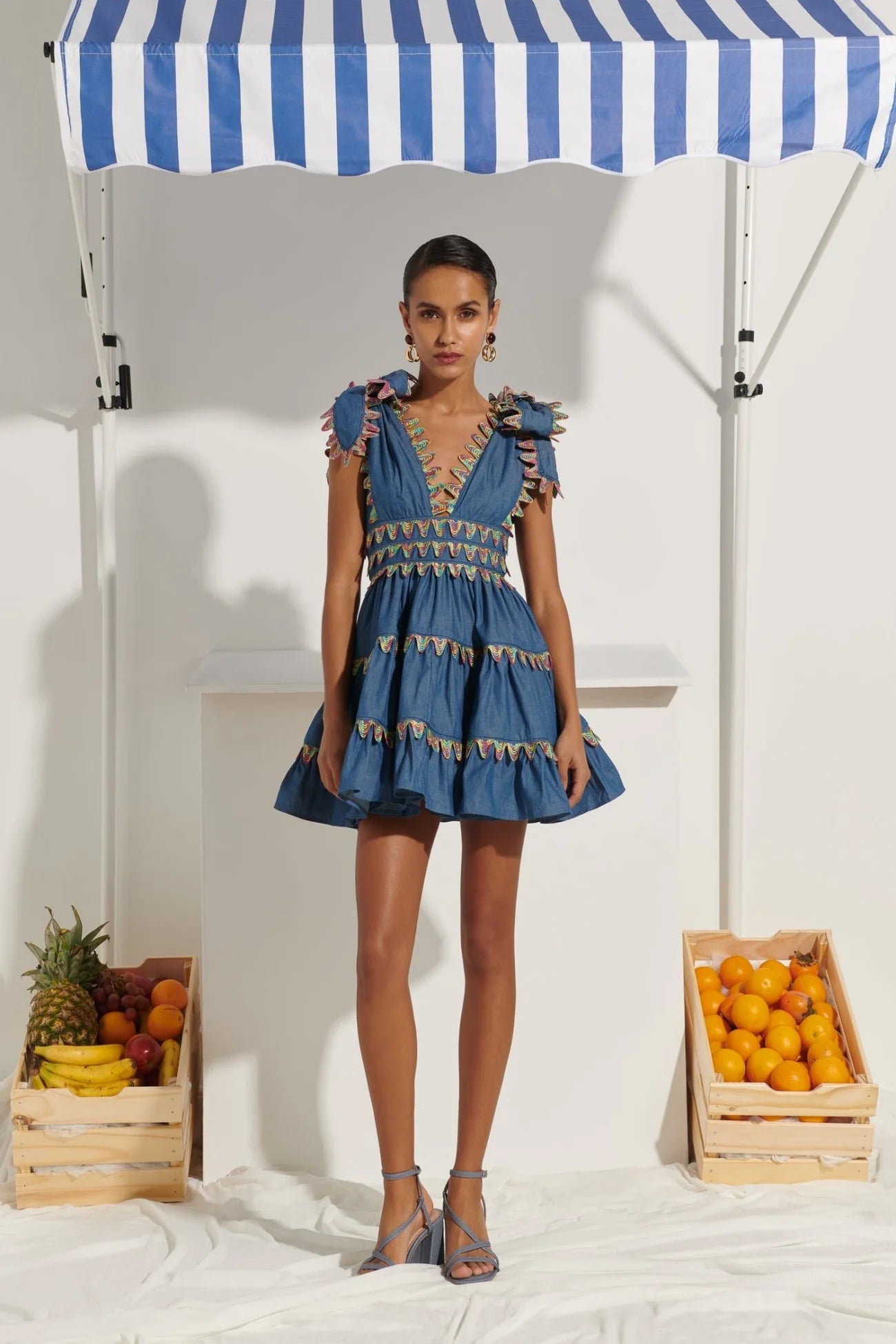 shellie mini dress blue RILEIGH HALTER CUT OUT MINI DRESS