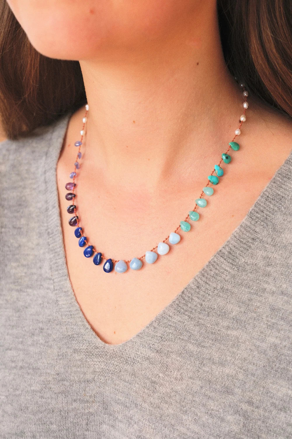 DEEP OCEAN BLUE- MULTI STONES