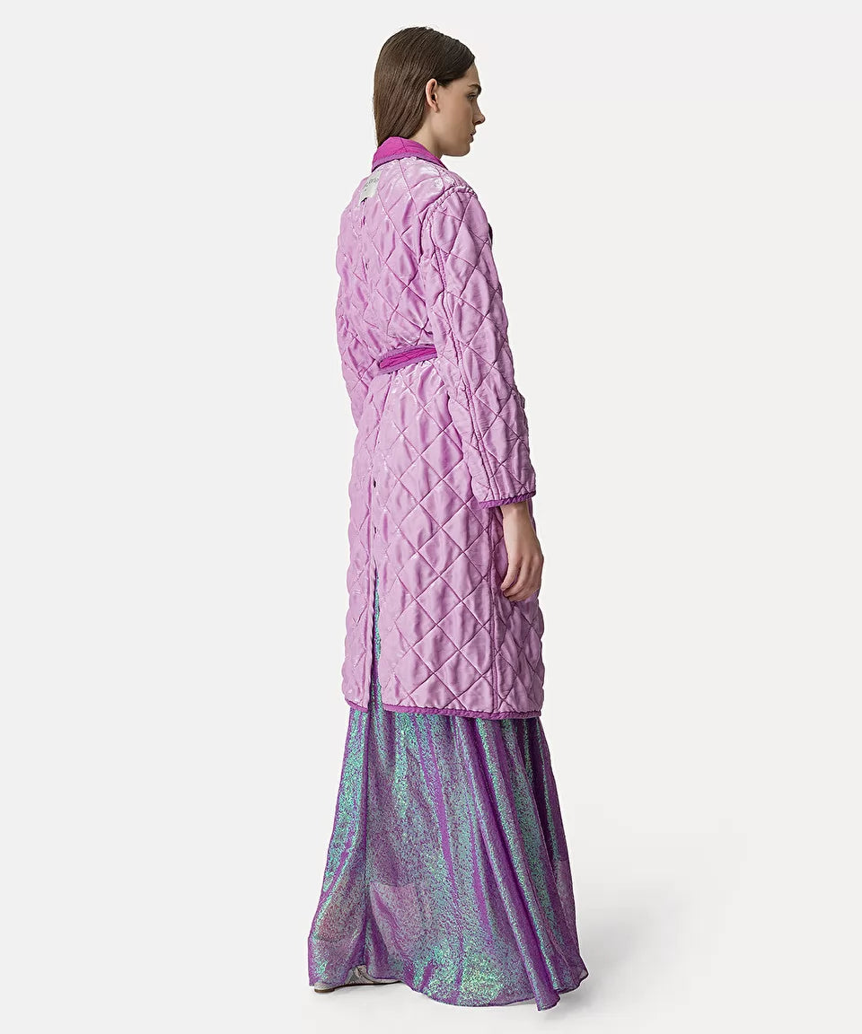 Liquid matelasse trench coat