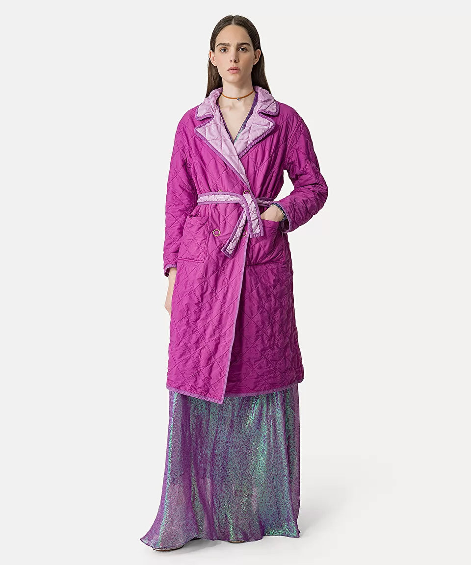 Liquid matelasse trench coat