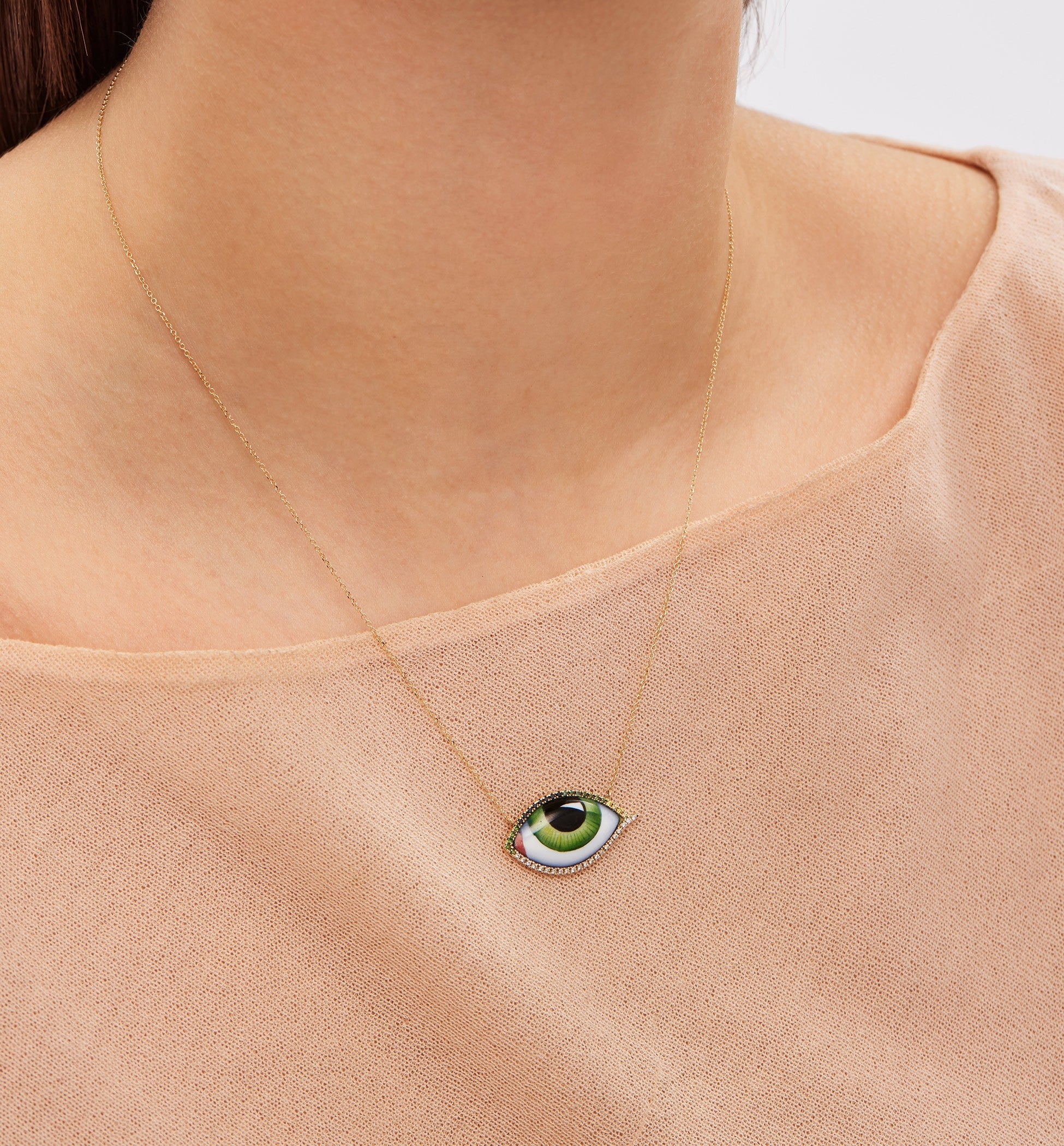 Grand Vert Diamond and tsavorite necklace