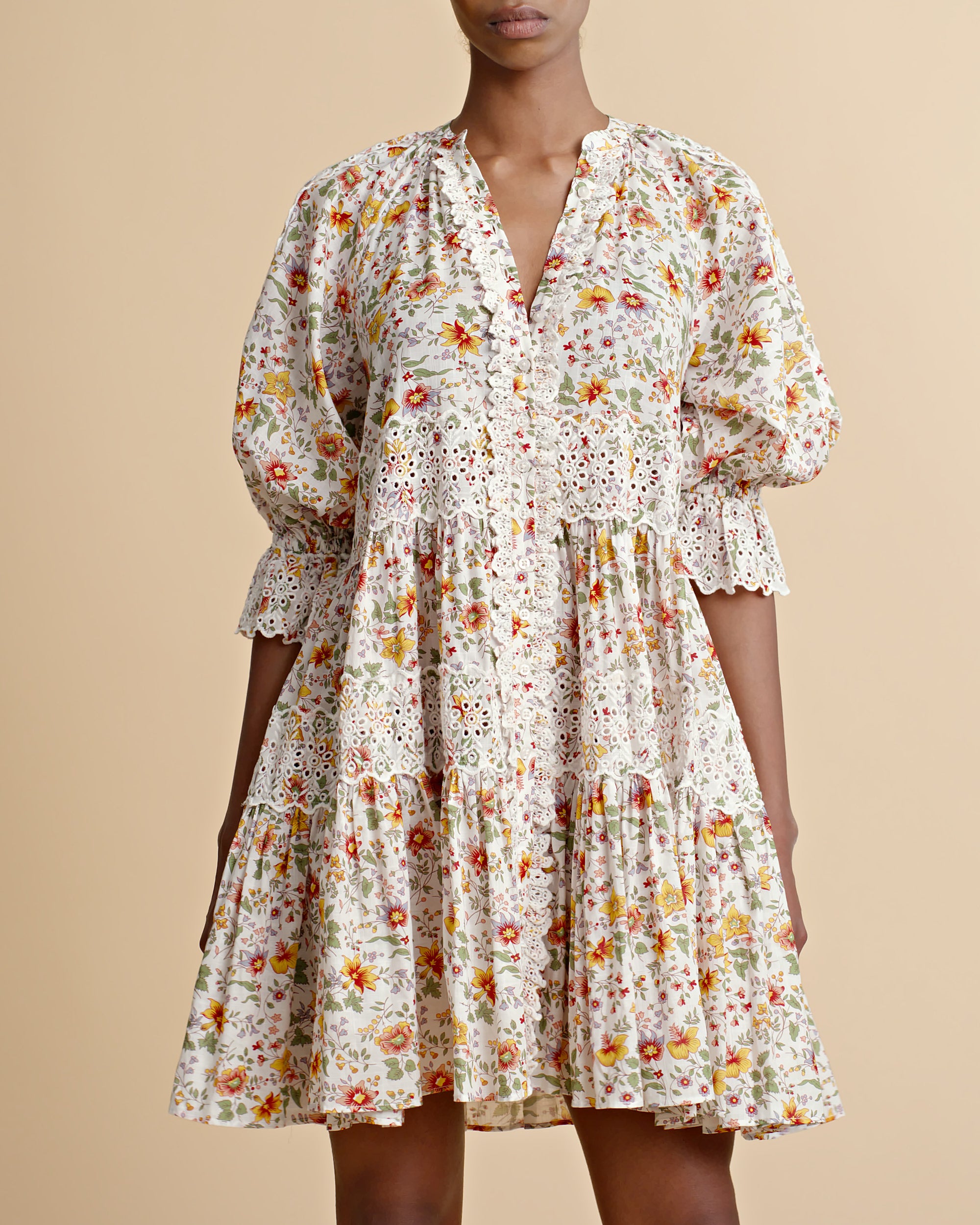 white christmas dresses Cotton-Blend Midi Dress L/XL main image 1