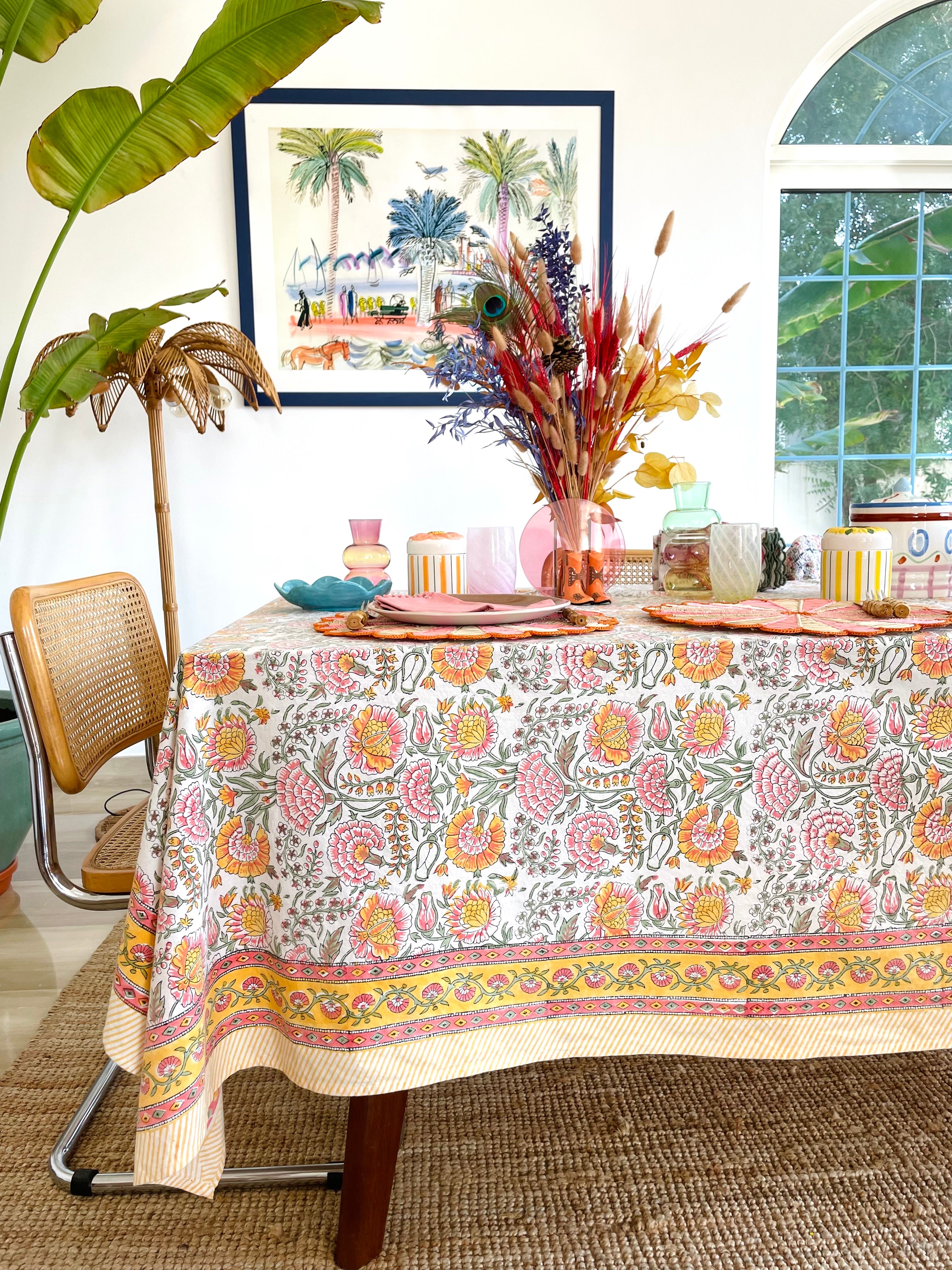 Floral Tablecloth Peach