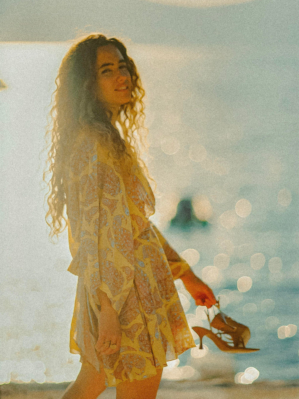 Calico Flared Robe Dress detail