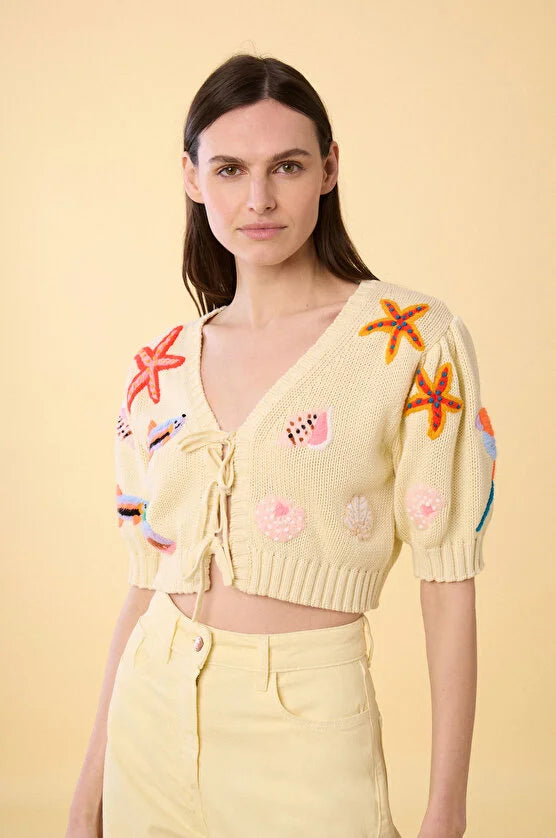 SHELL KNIT CARDIGAN