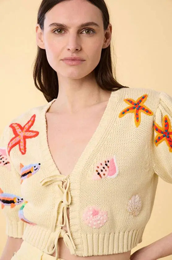 SHELL KNIT CARDIGAN