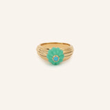 GELATO RING YELLOW GOLD CHRYSOPRASE & TURQUOISE