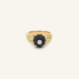 GELATO RING YELLOW GOLD ONYX AND DIAMOND