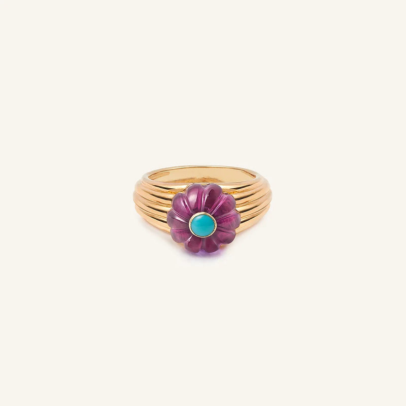 GELATO RING ROSE GOLD AMETHYST & TURQUOISE