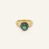 GELATO RING YELLOW GOLD MALACHITE & TURQUOISE