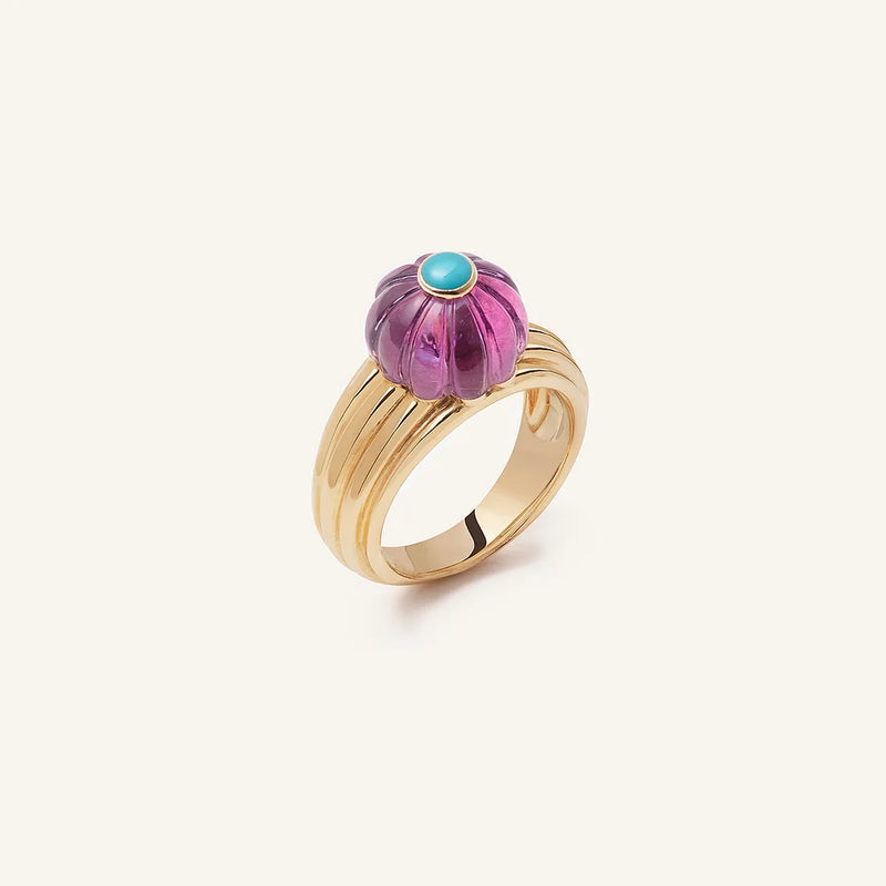 GELATO RING ROSE GOLD AMETHYST & TURQUOISE