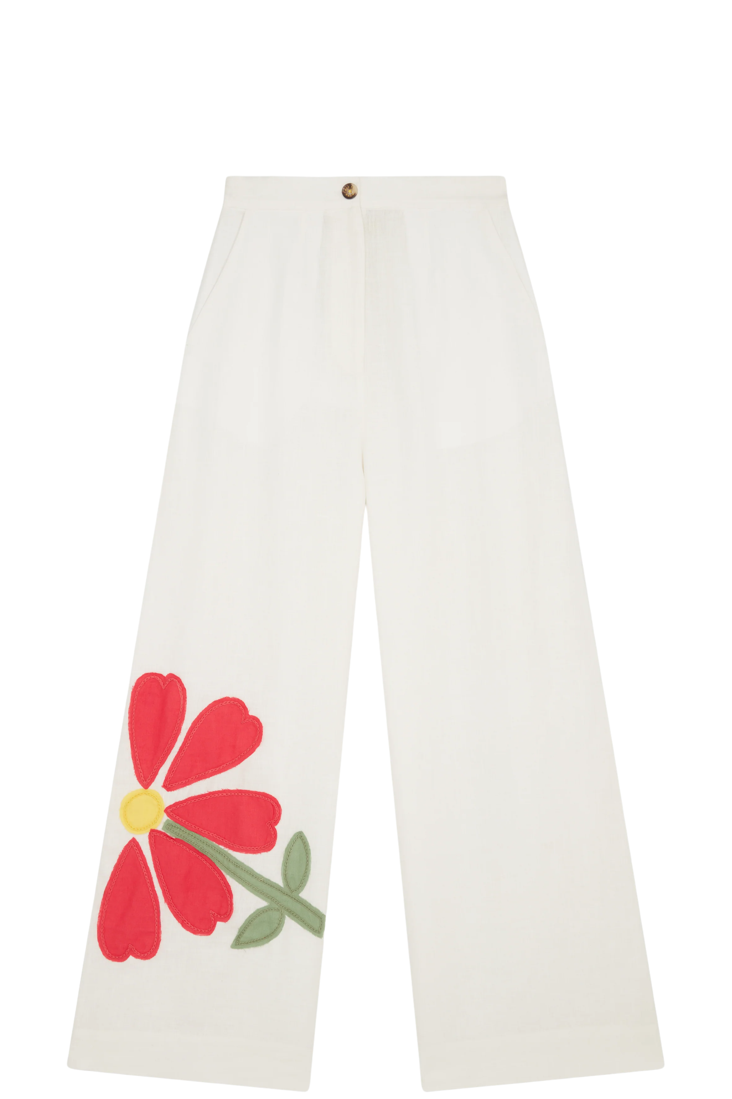 ELASTICATED TROUSER WITH FLOWER