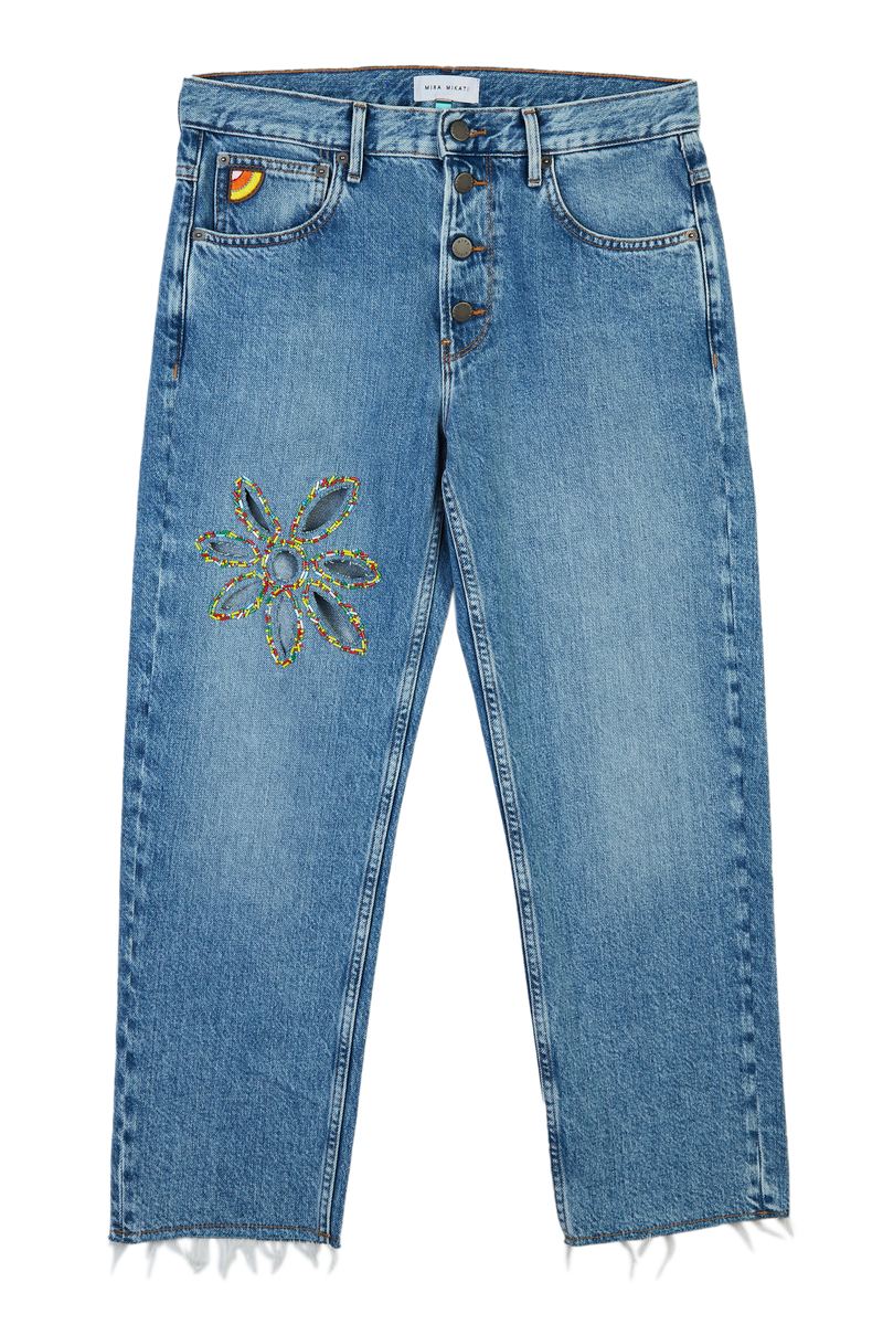 CUT OUT FLOWER JEANS