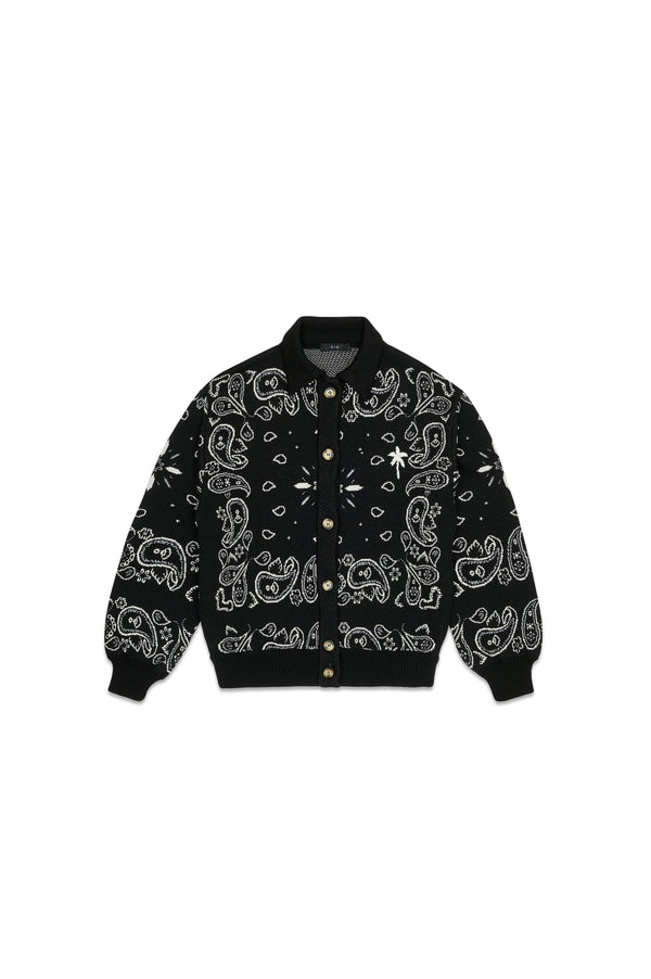 BLACK BANDANA BOMBER JACKET S/M