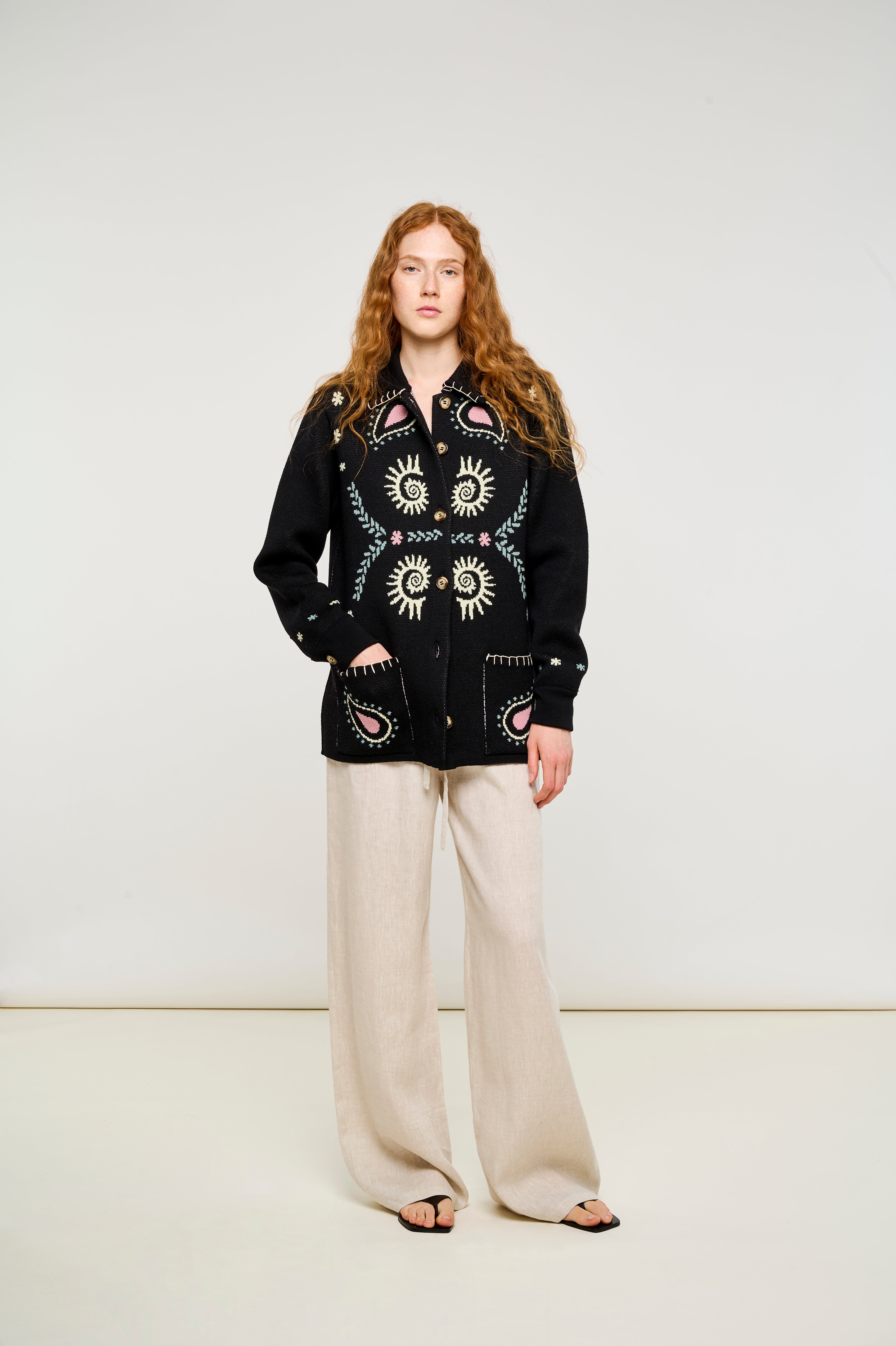 BLACK SPIRALS PAISLEY JACKET